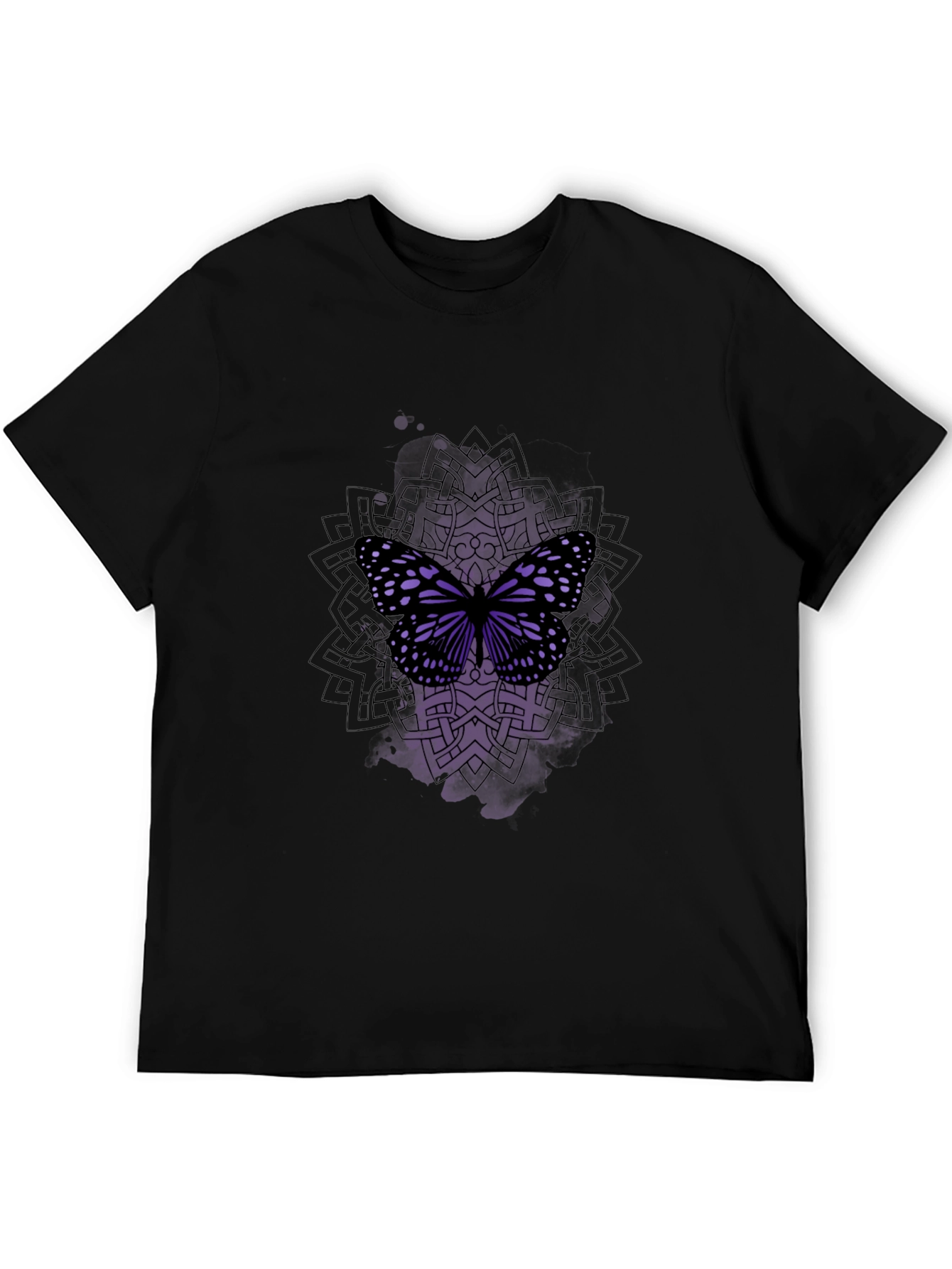 Butterfly Mandala Black T-Shirt