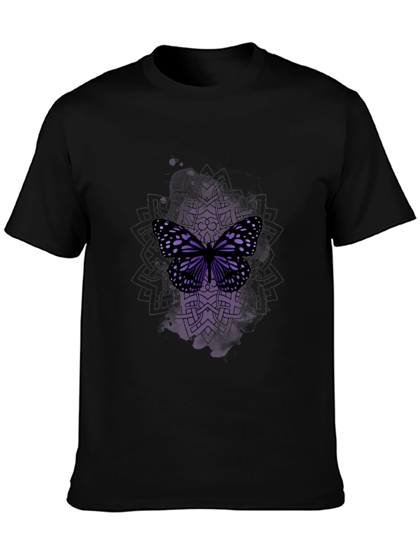Butterfly Mandala Black T-Shirt