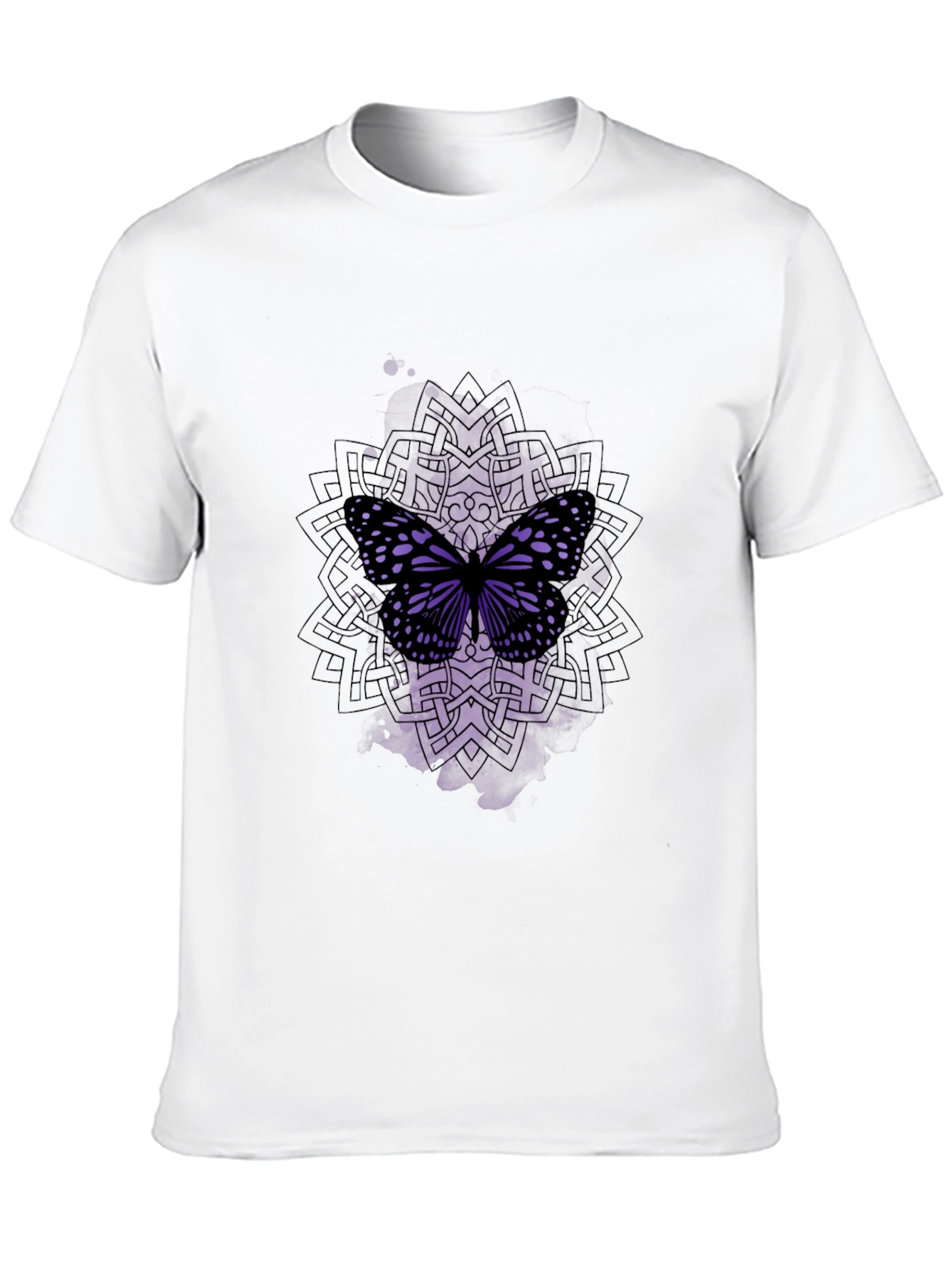 Butterfly Mandala Black T-Shirt