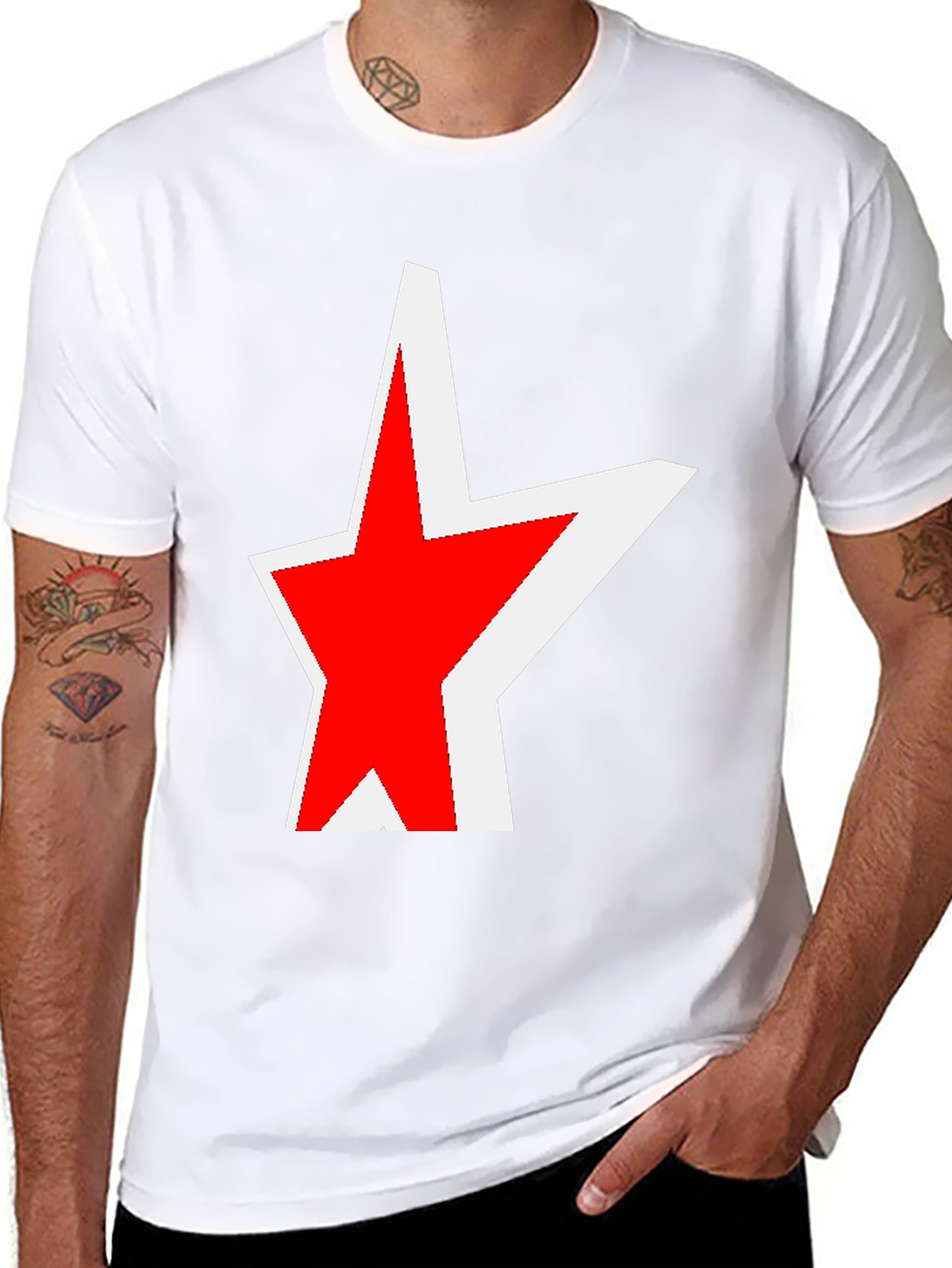 Red Star Graphic Black T-Shirt