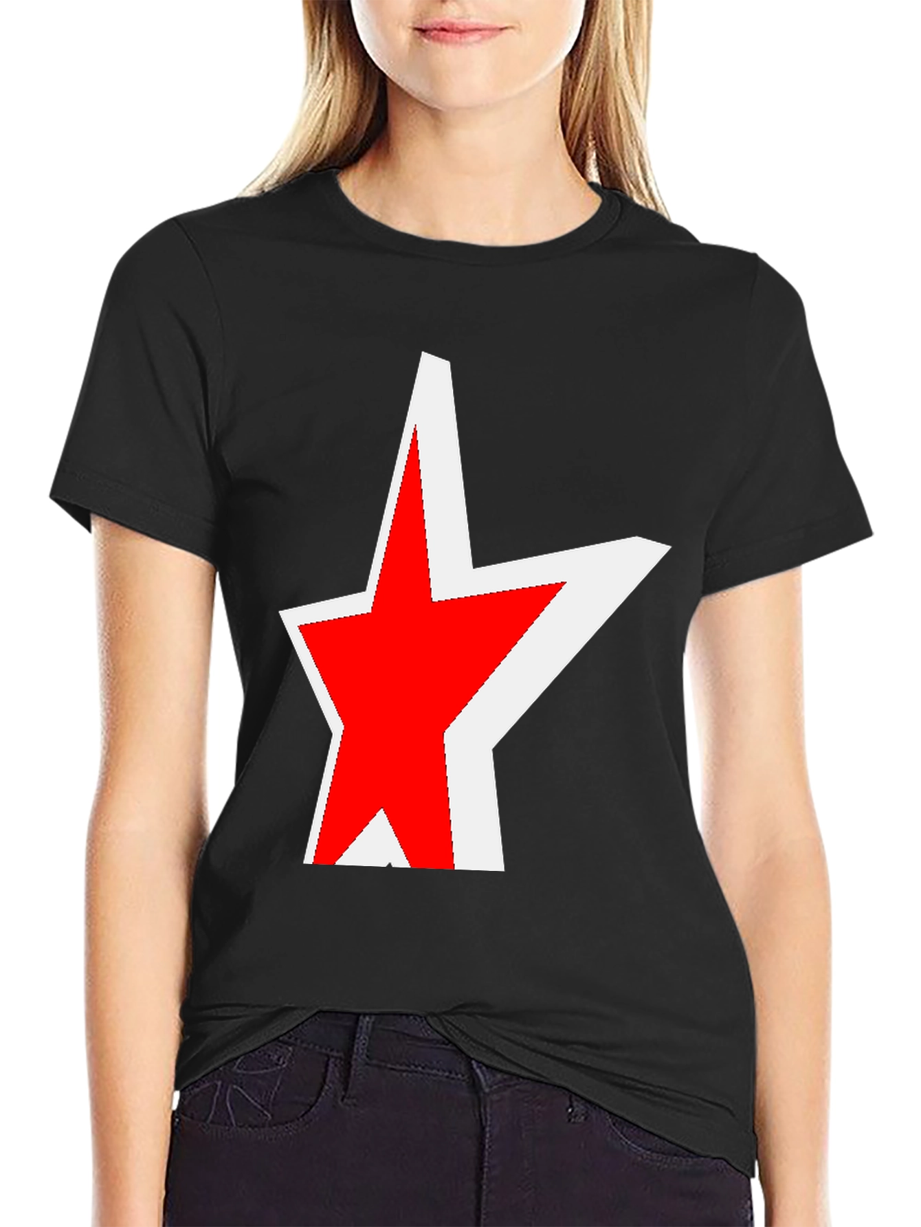 Red Star Graphic Black T-Shirt