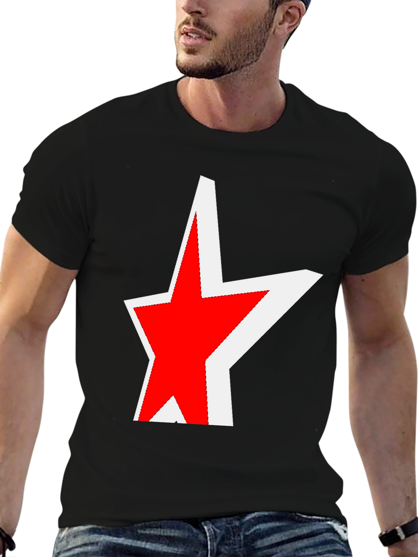 Red Star Graphic Black T-Shirt