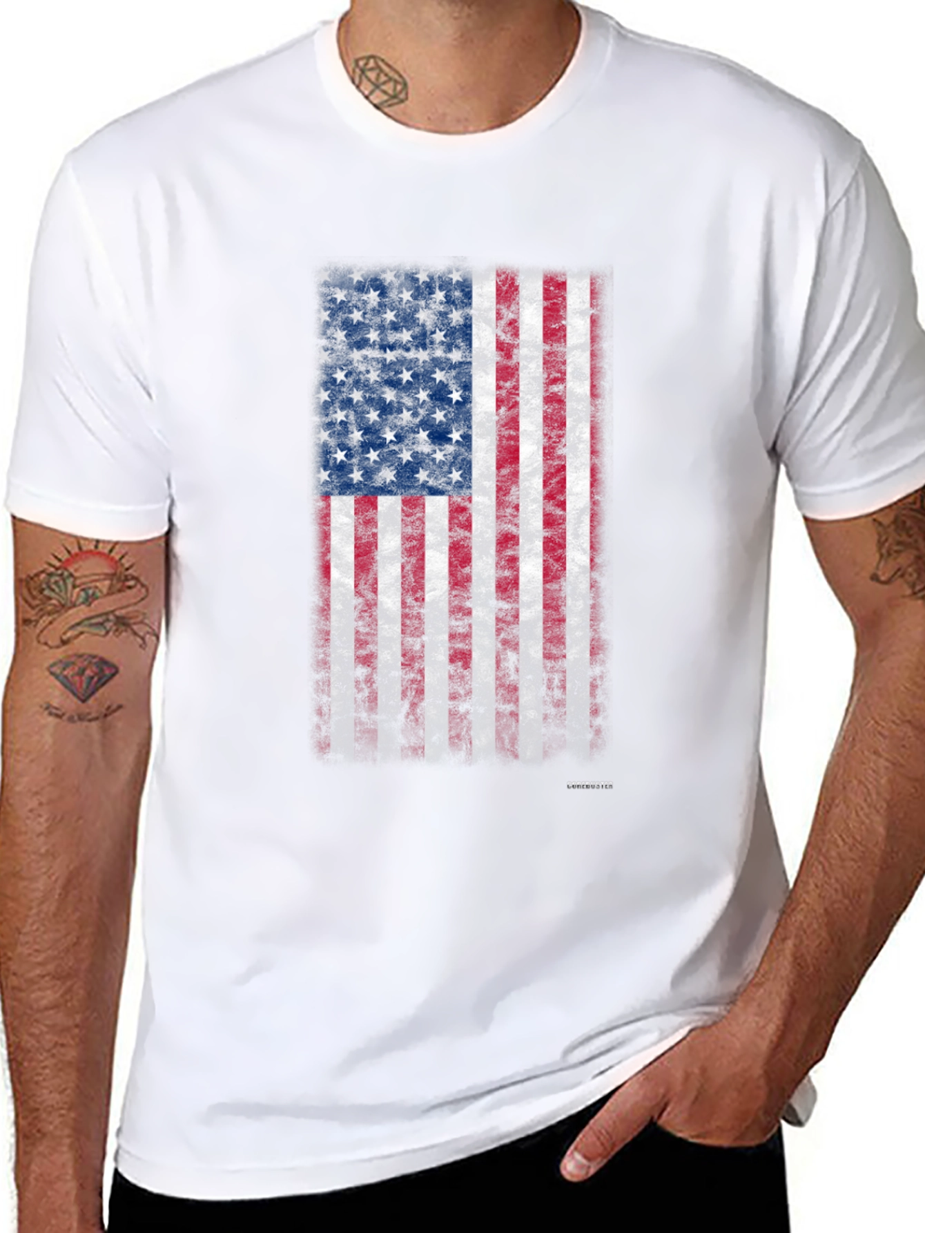 American Flag Grunge Graphic T-Shirt