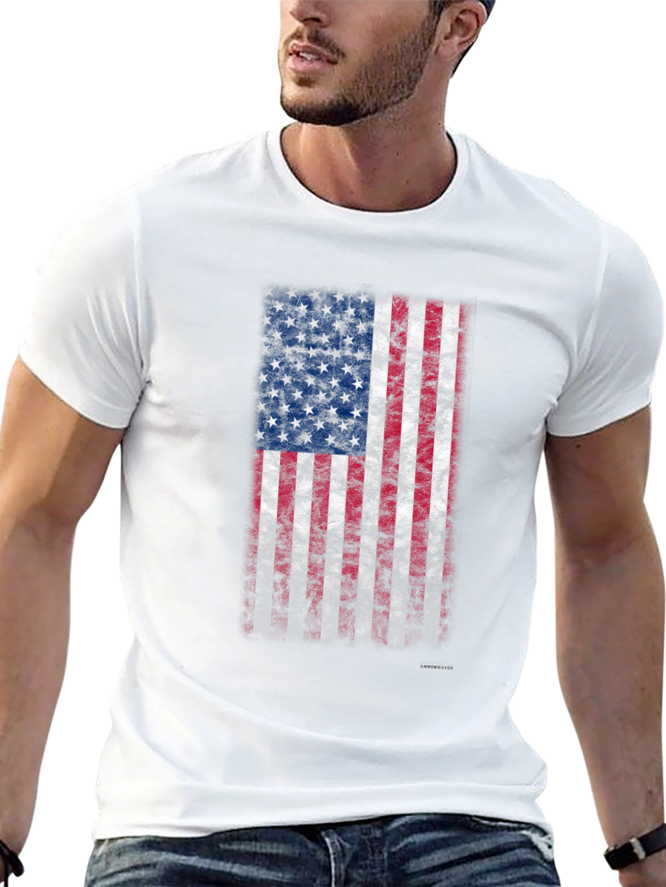 American Flag Grunge Graphic T-Shirt