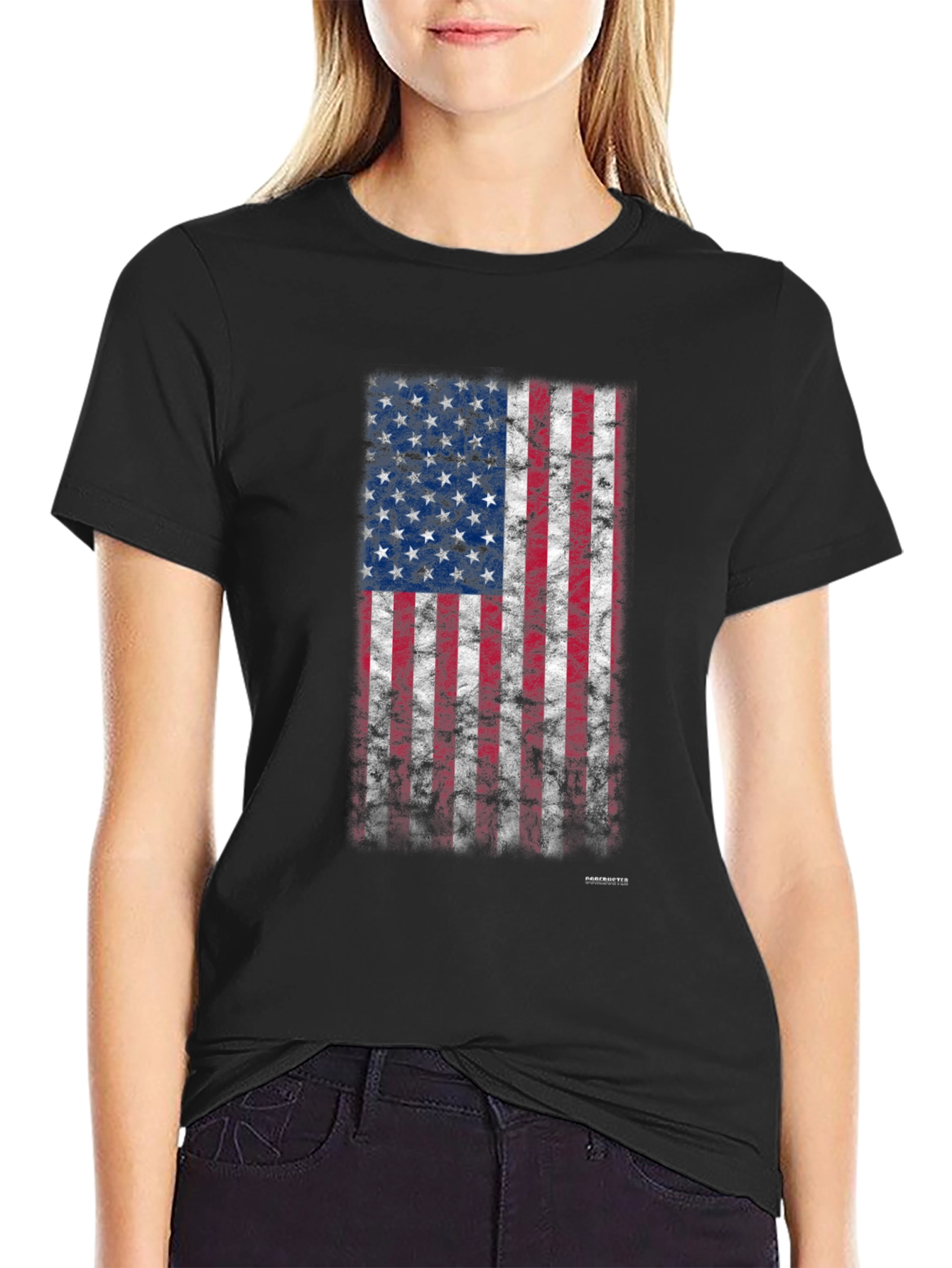 American Flag Grunge Graphic T-Shirt