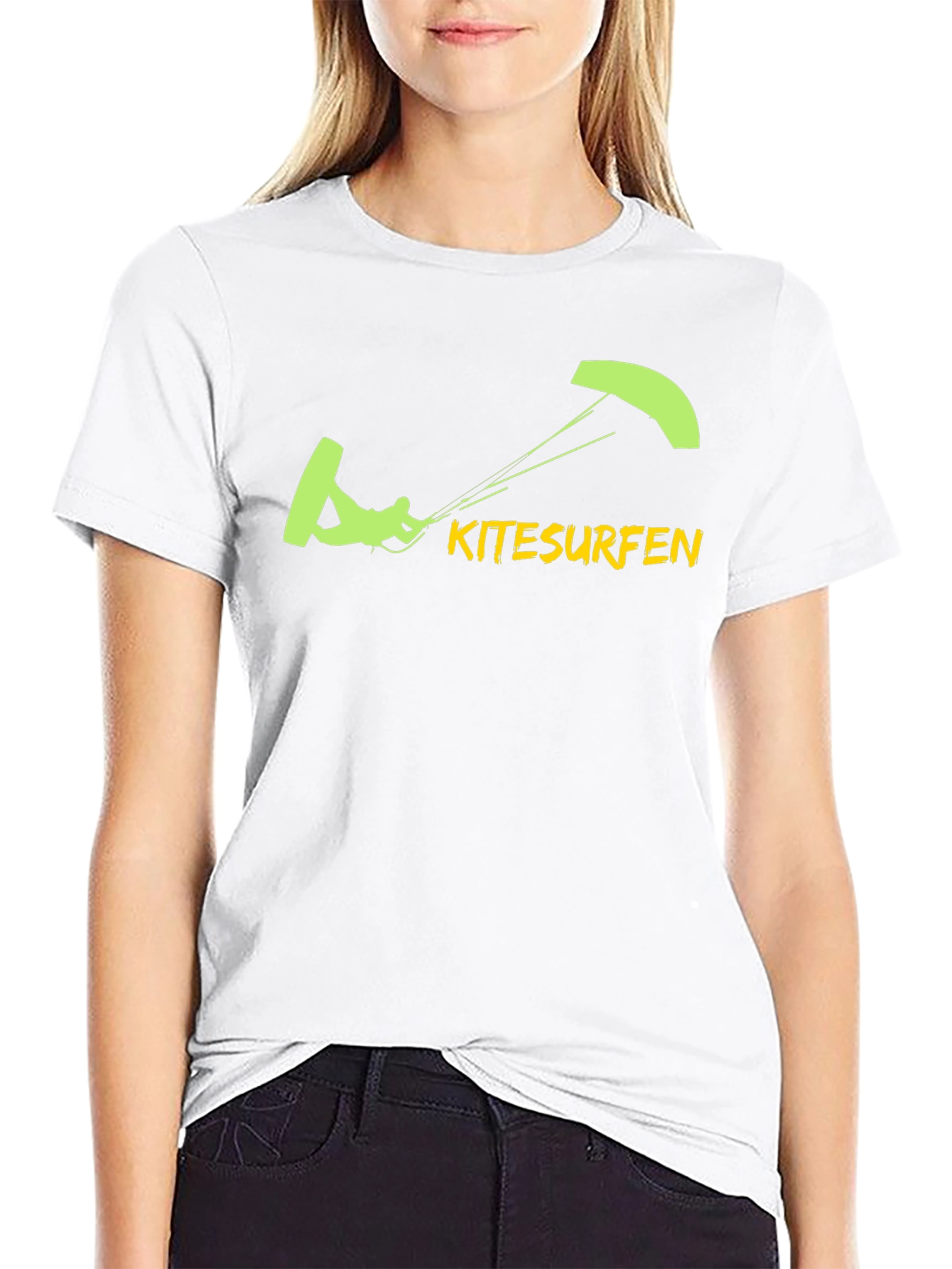 Kitesurfen Graphic Tee - Black Cotton T-Shirt
