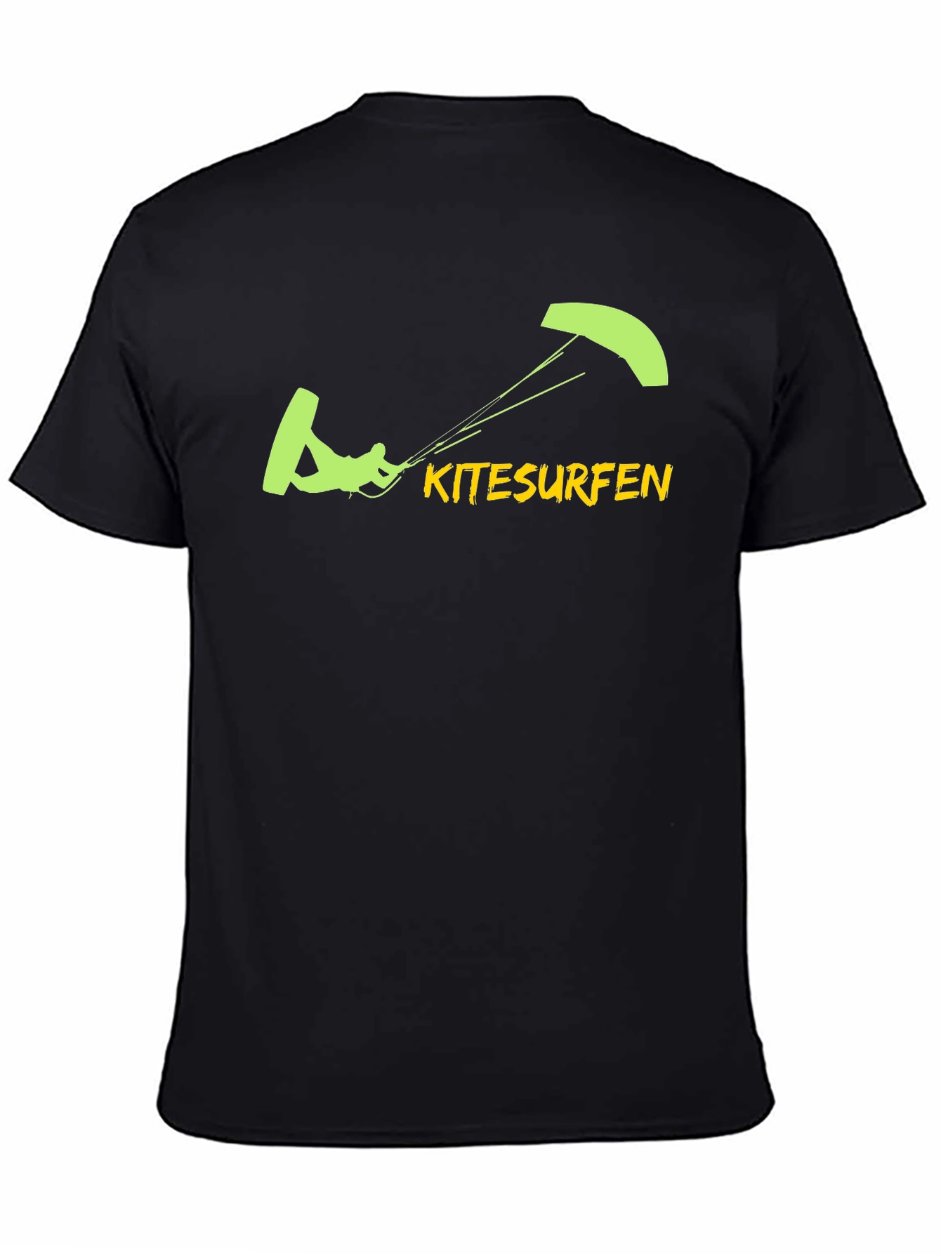 Kitesurfen Graphic Tee - Black Cotton T-Shirt