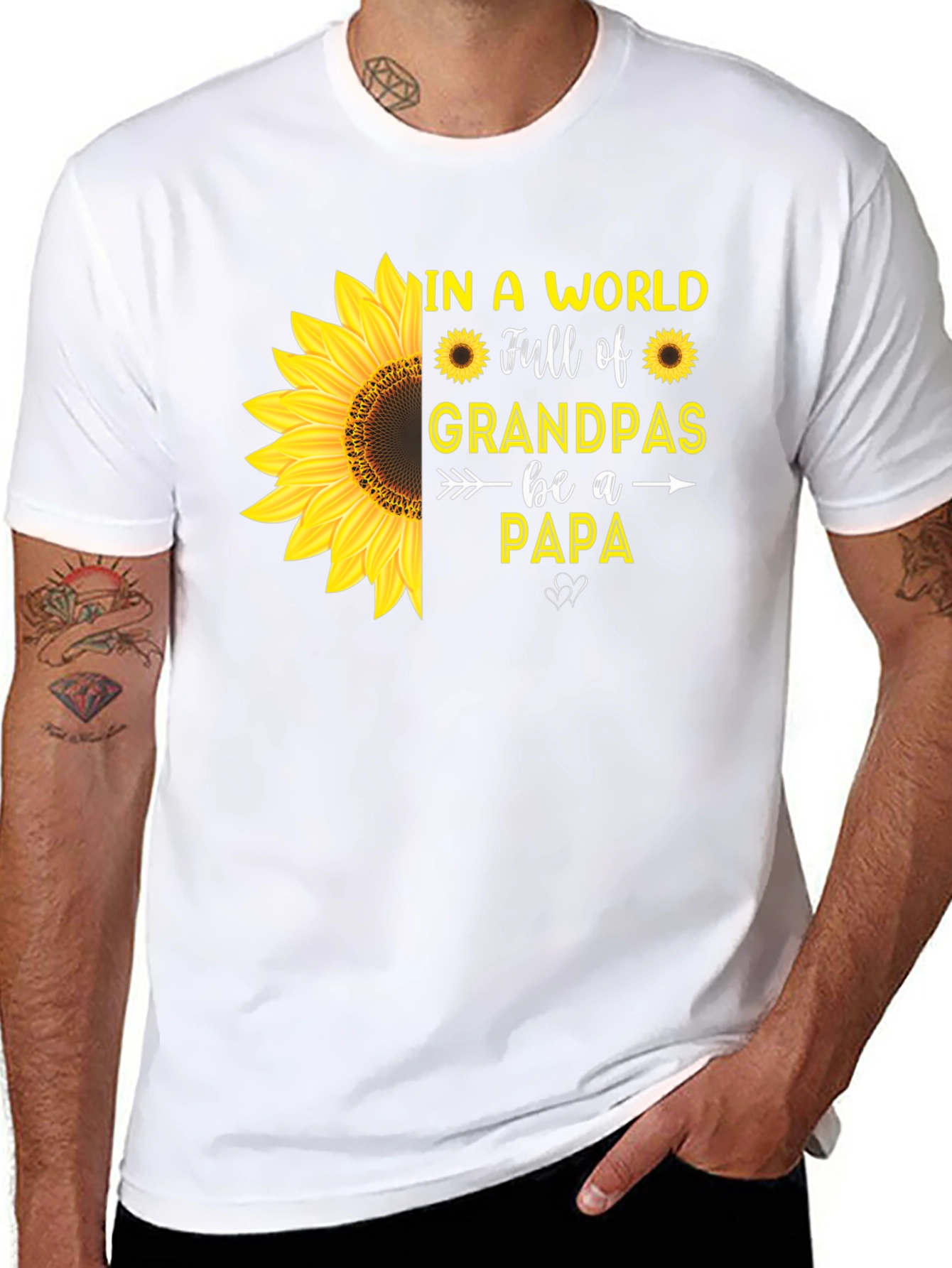 Sunflower Papa T-Shirt: Grandpas Be a Papa
