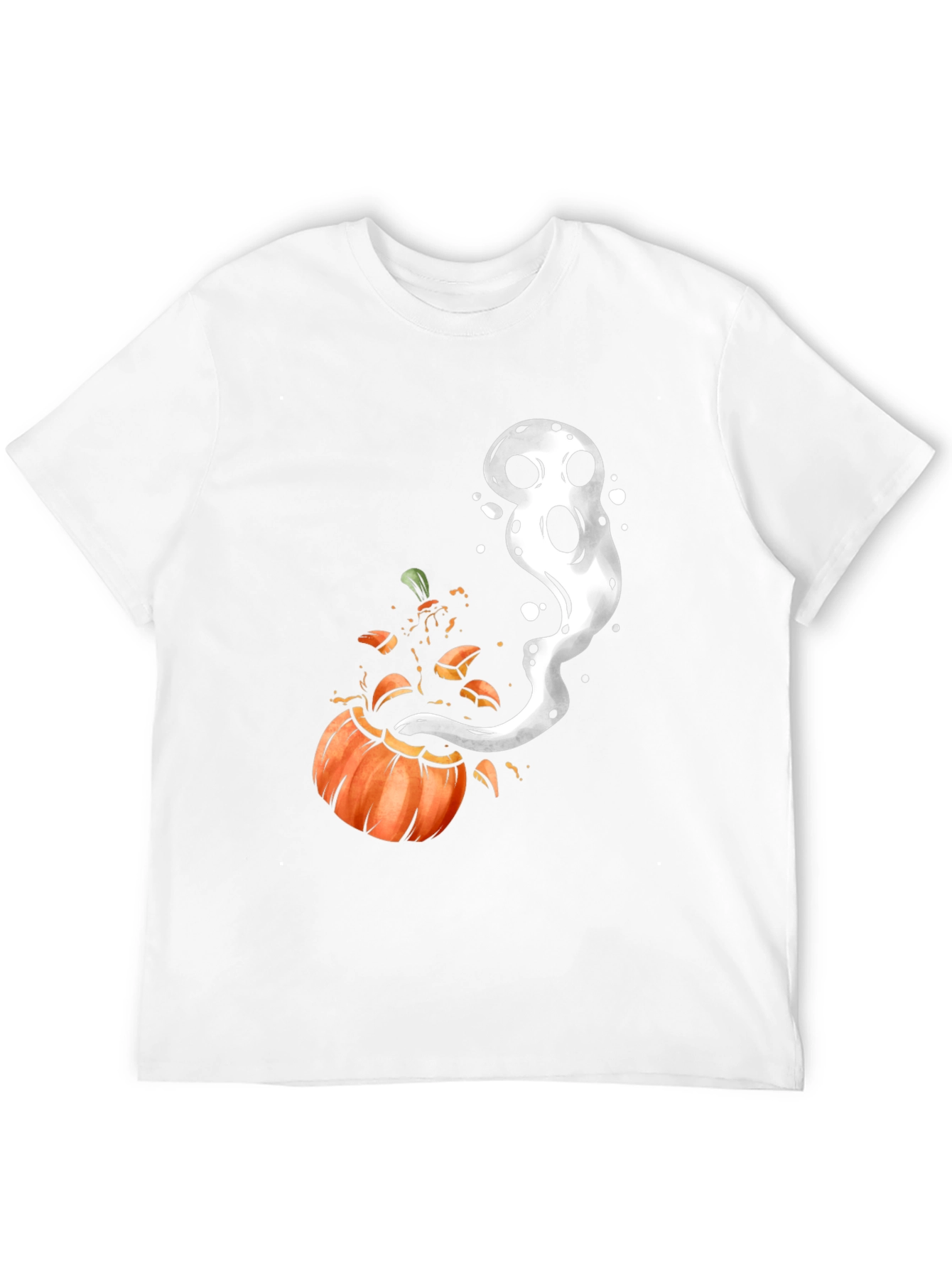 Halloween Pumpkin Ghost Black T-Shirt