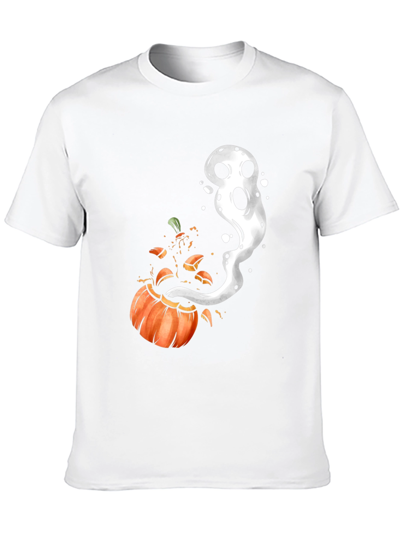 Halloween Pumpkin Ghost Black T-Shirt