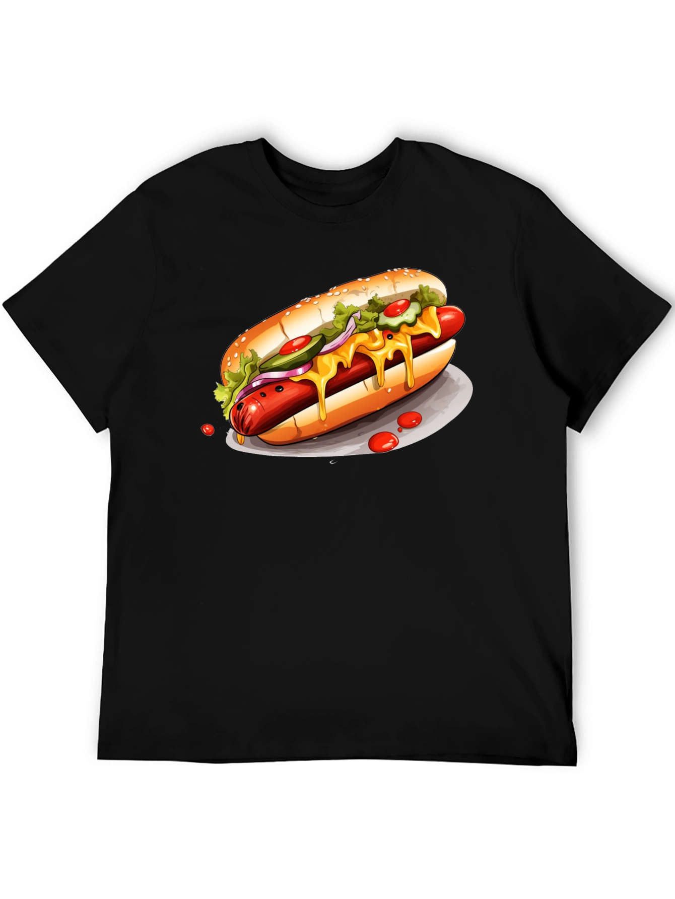 Hot Dog Graphic Tee - Black T-Shirt