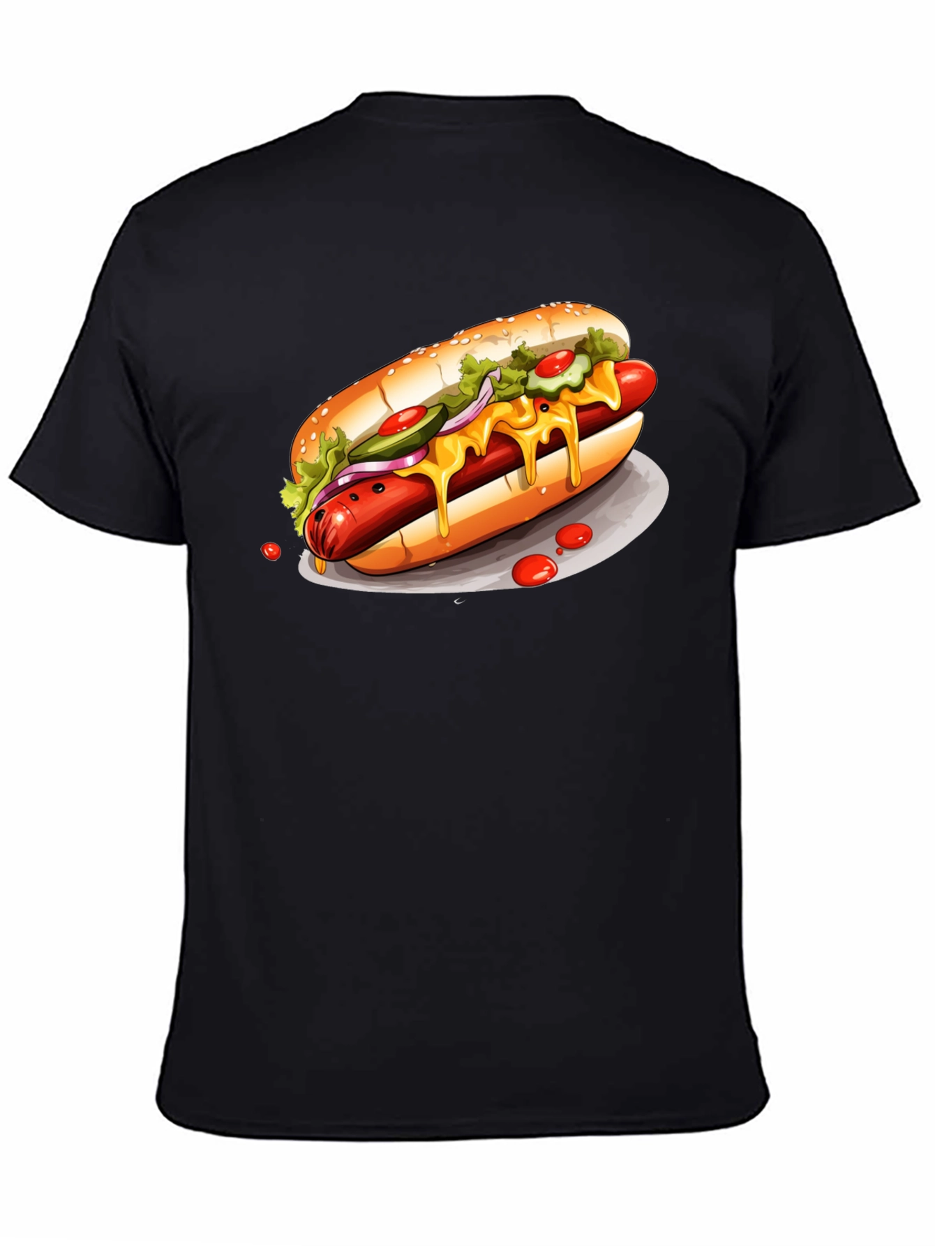 Hot Dog Graphic Tee - Black T-Shirt