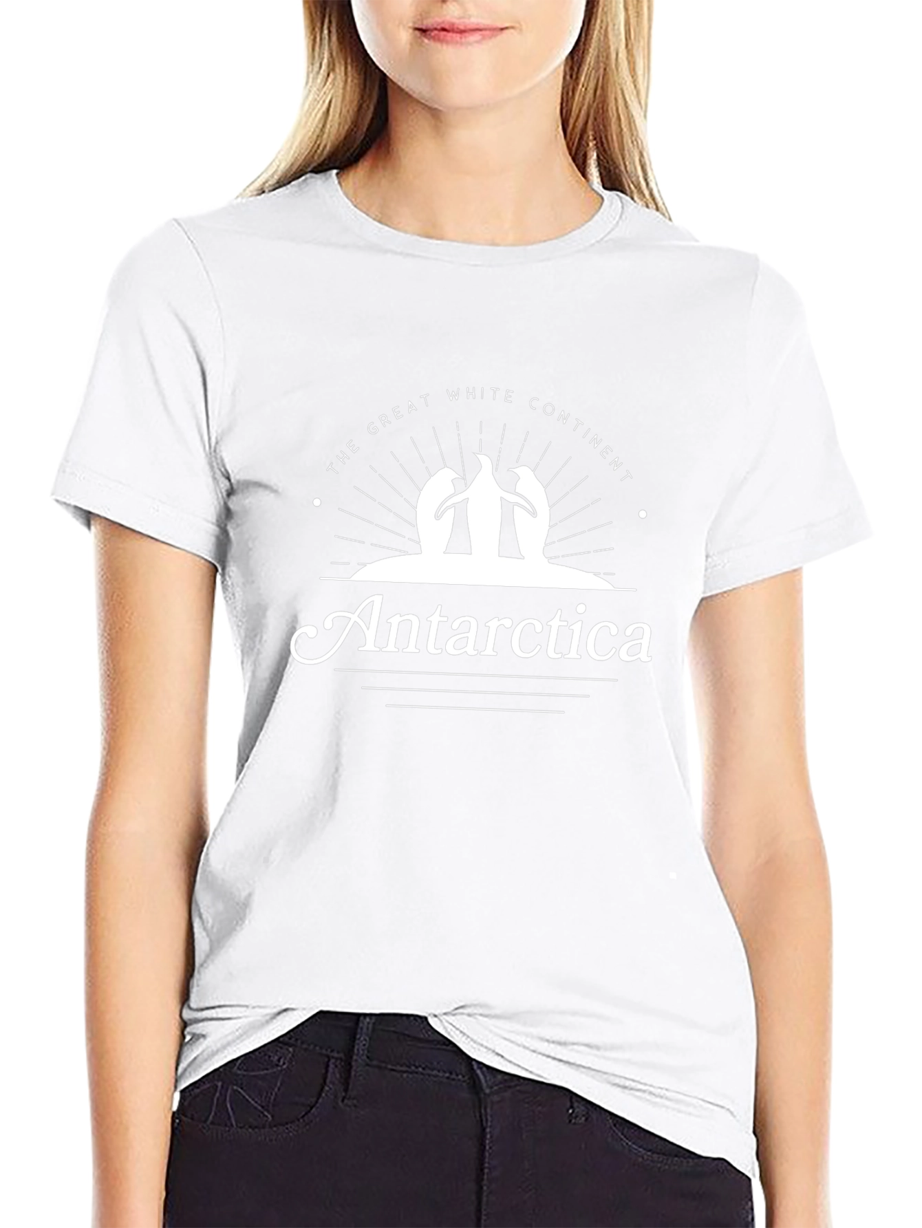 Antarctica Penguin Graphic Print Black T-Shirt