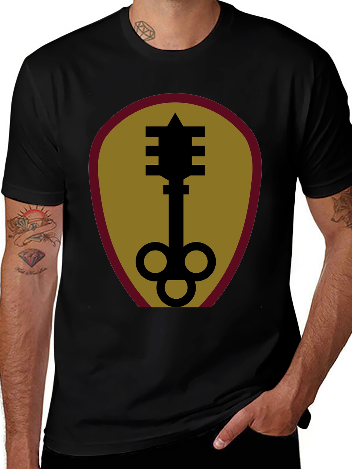 Unique Key Graphic Black T-Shirt