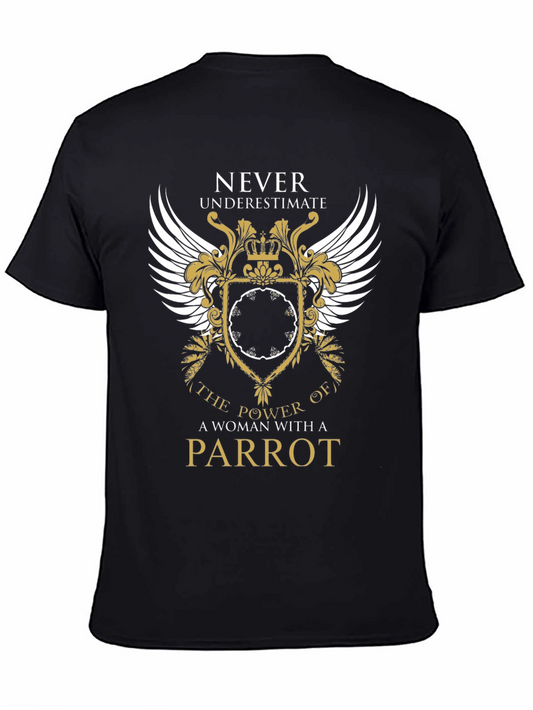 Woman Parrot Power T-Shirt - Never Underestimate Tee