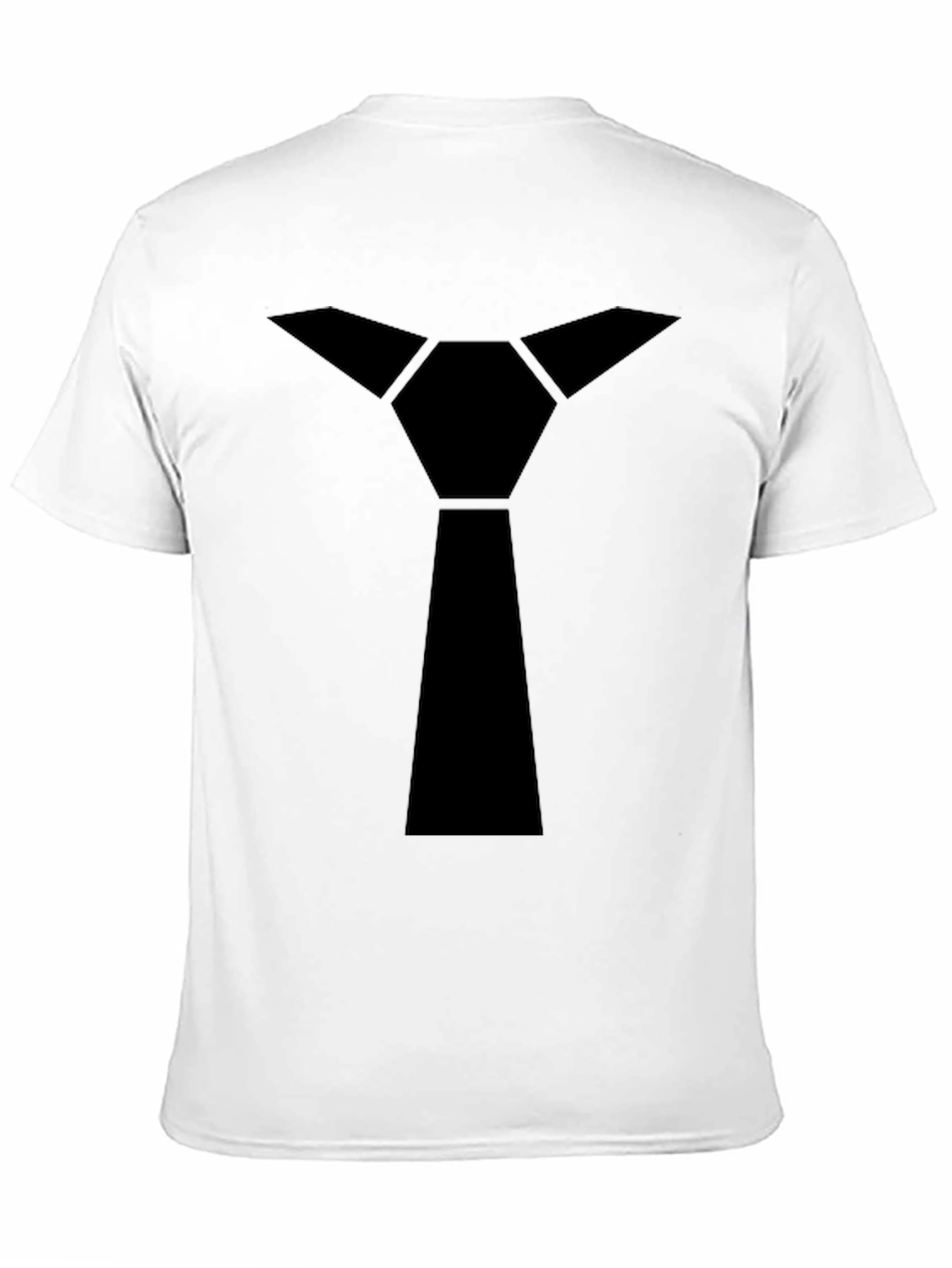 Geometric Tie Graphic Tee - Sleek Black T-Shirt