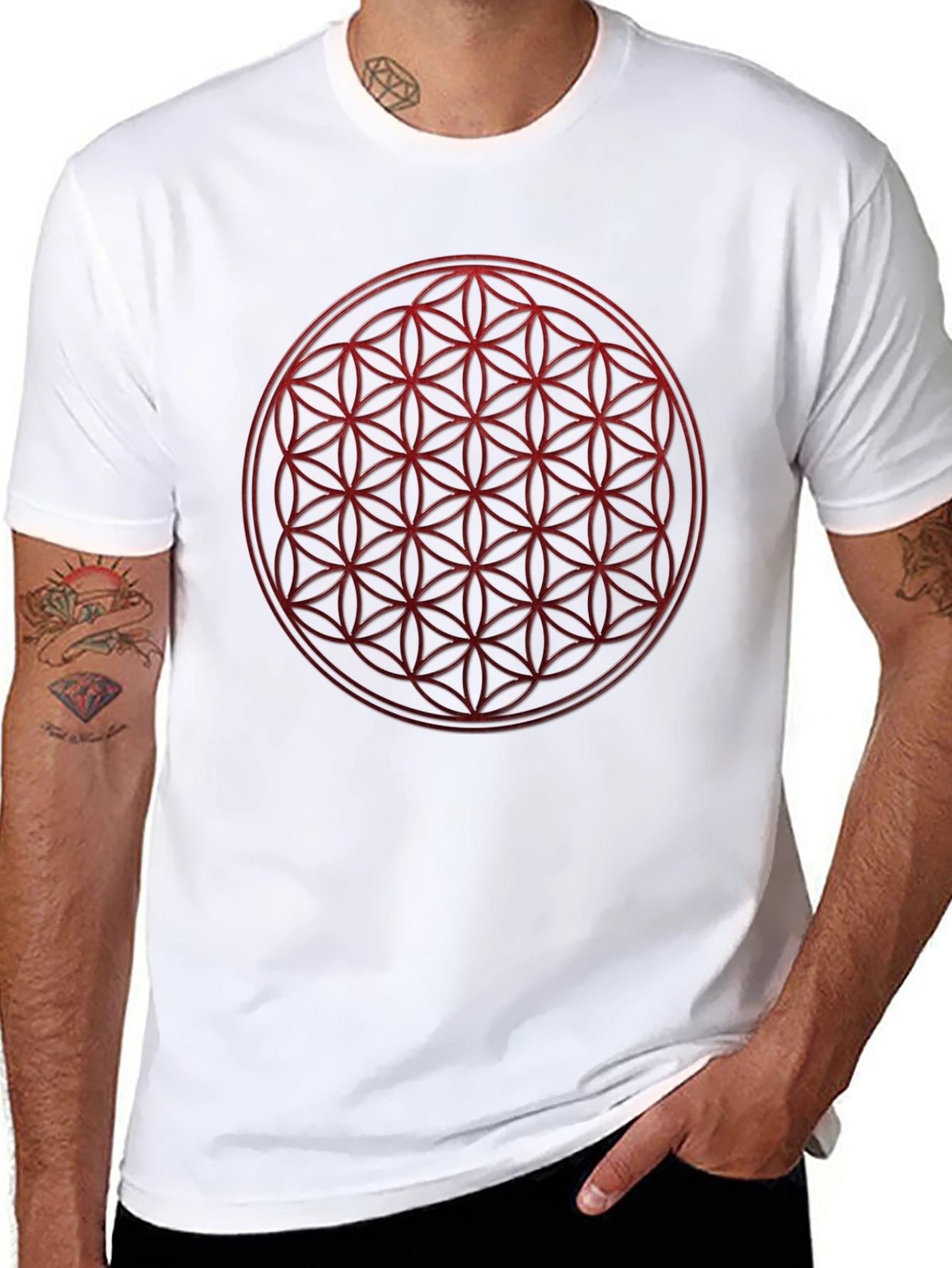 Sacred Geometry T-Shirt - Flower of Life Design