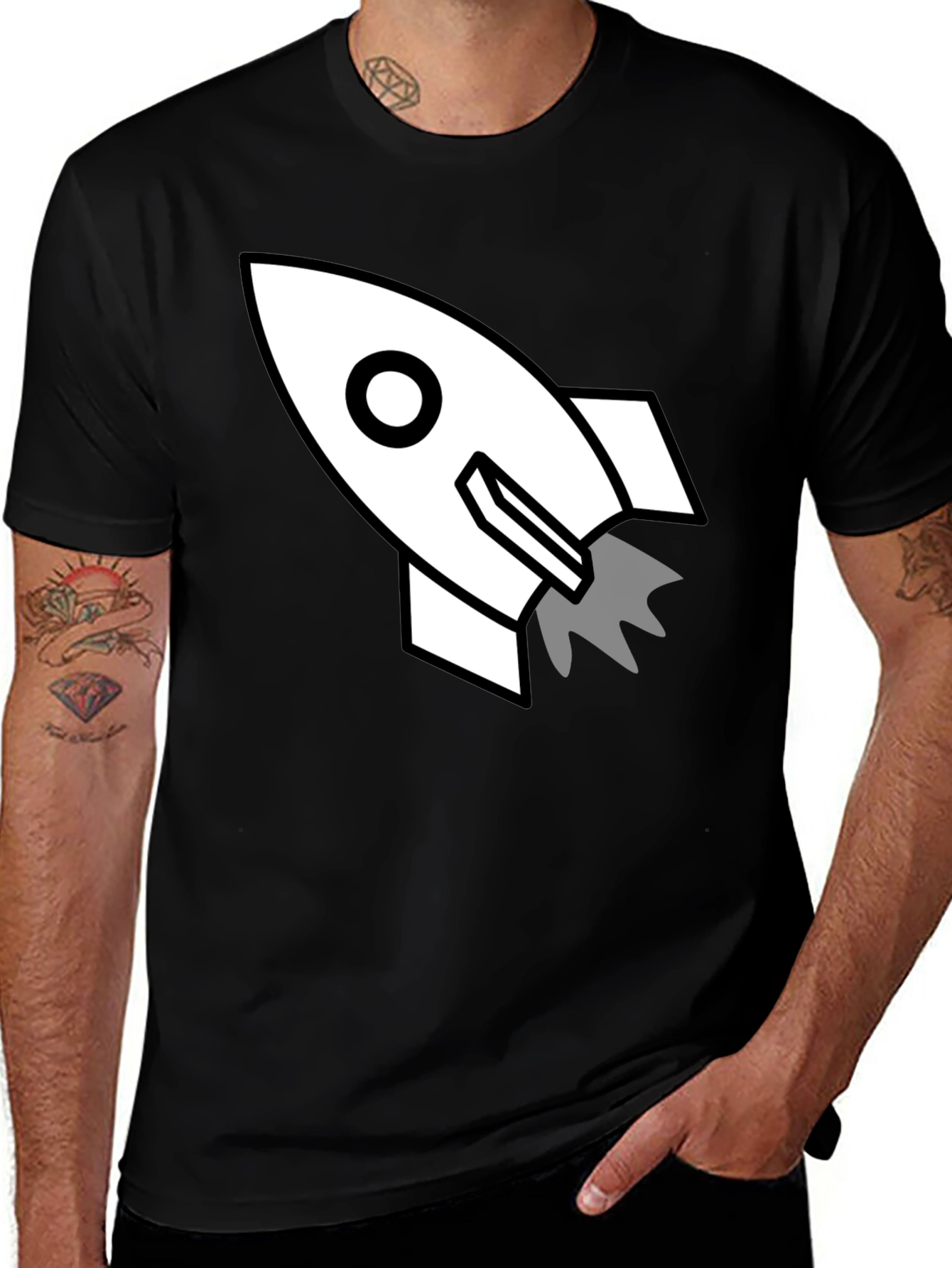 Rocket Graphic Black T-Shirt
