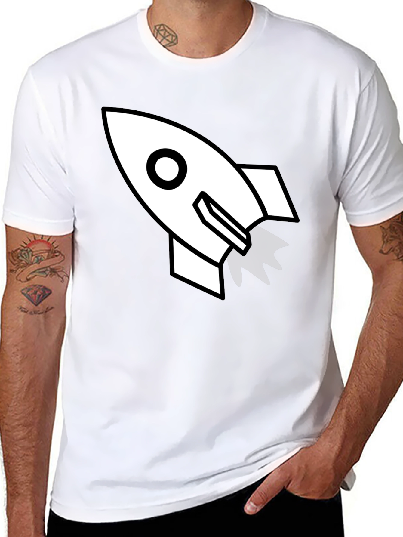 Rocket Graphic Black T-Shirt