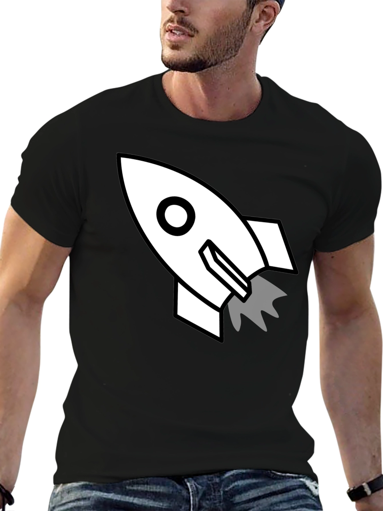 Rocket Graphic Black T-Shirt
