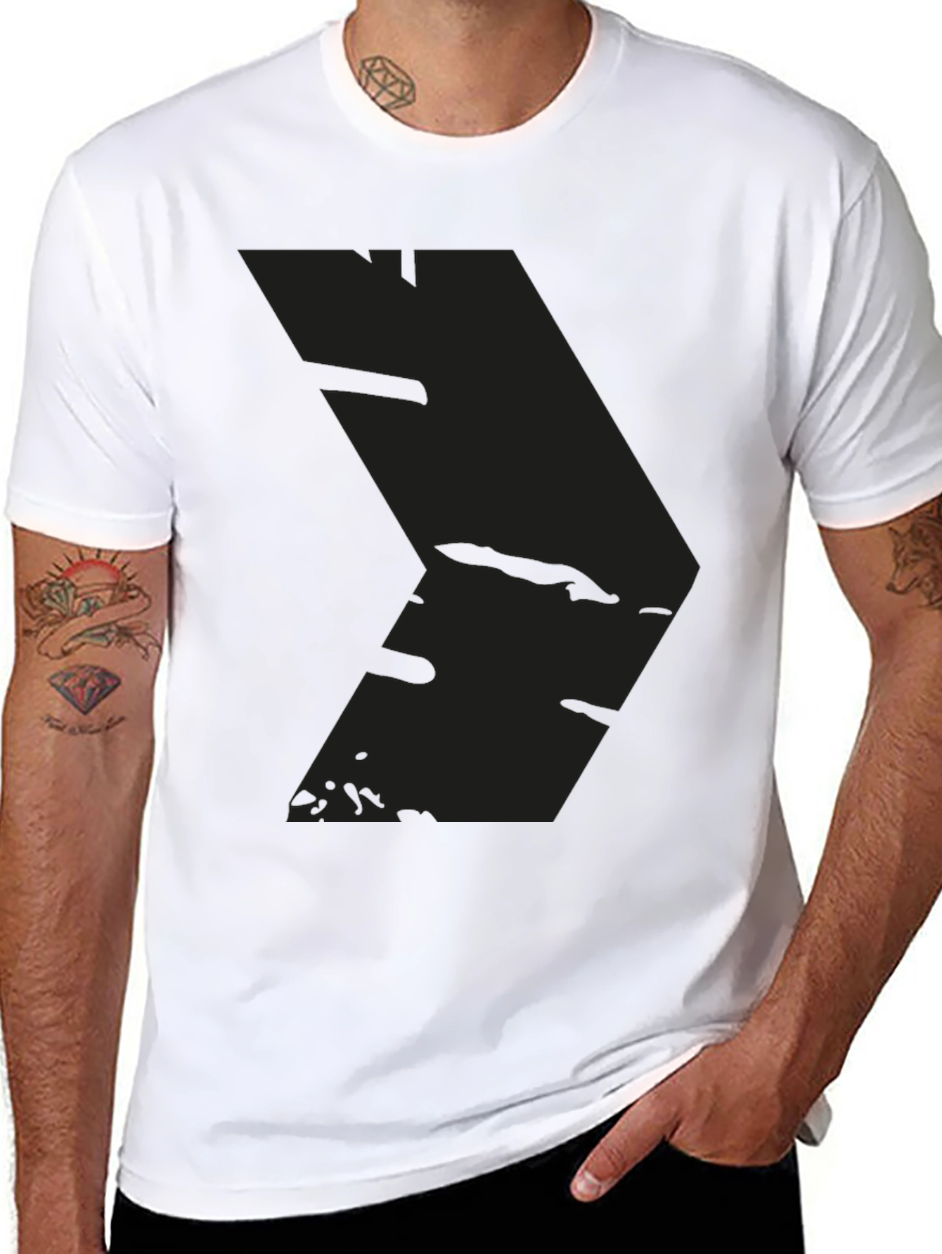 Mens Black Graphic Tee - Modern Style