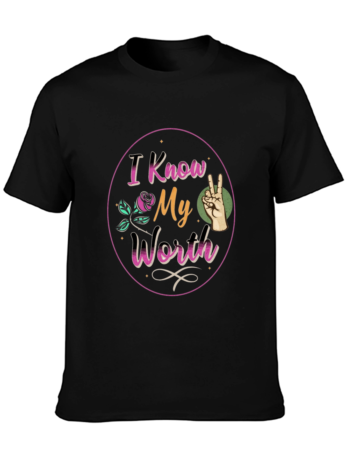 I Know My Worth Black Graphic Tee