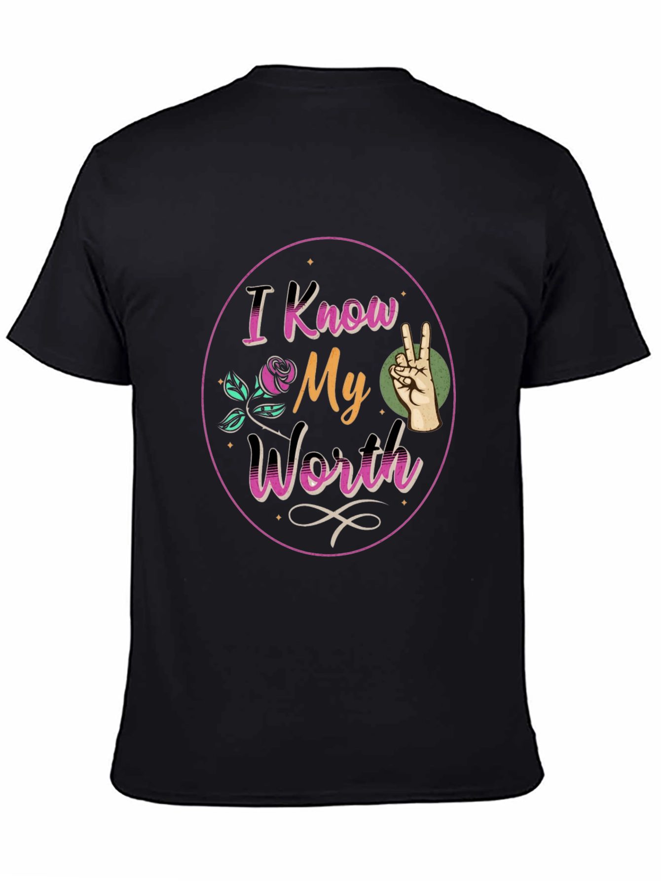 I Know My Worth Black Graphic Tee