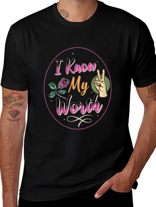 I Know My Worth Black Graphic Tee