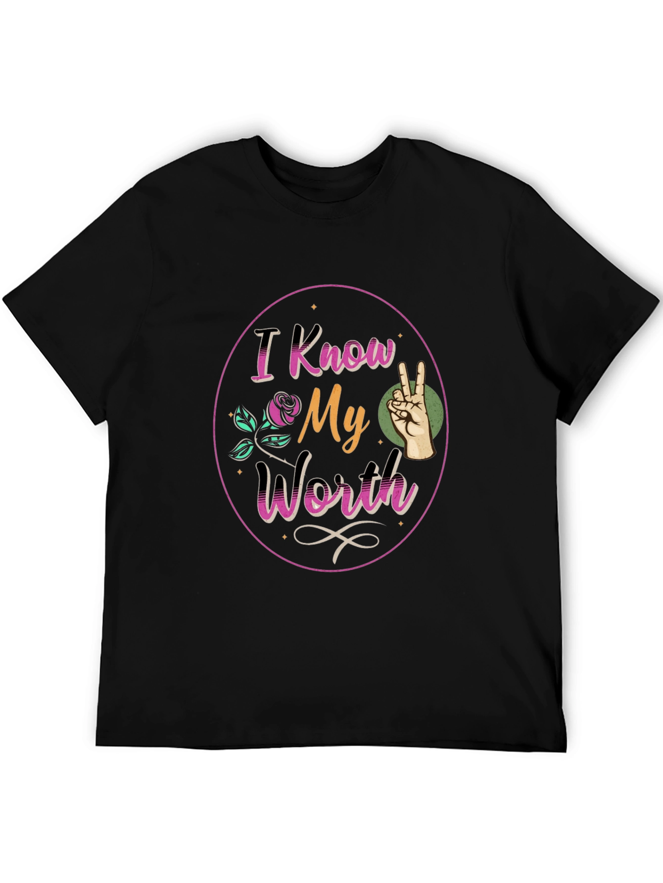 I Know My Worth Black Graphic Tee