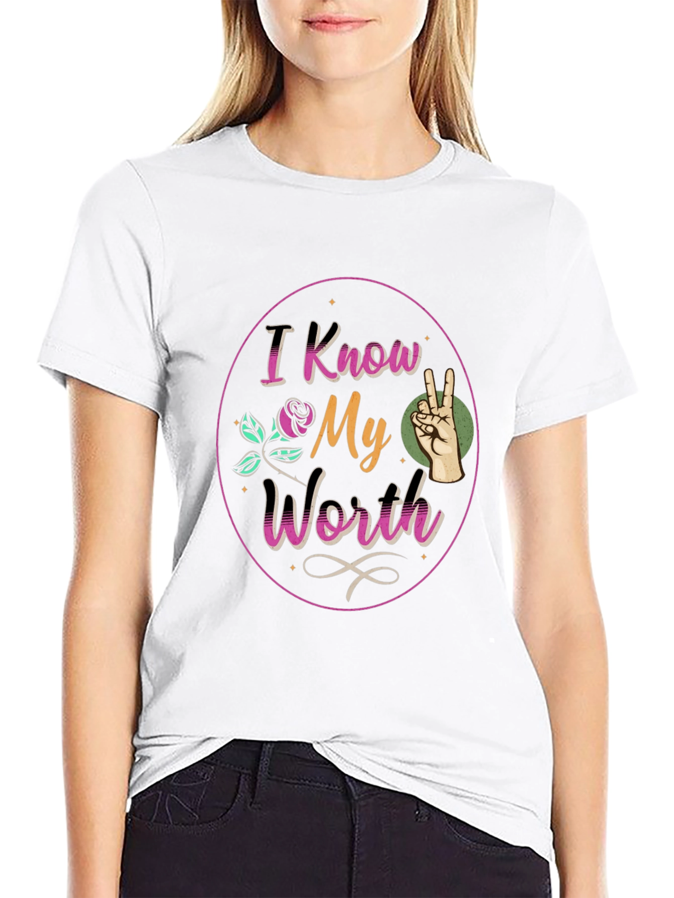 I Know My Worth Black Graphic Tee