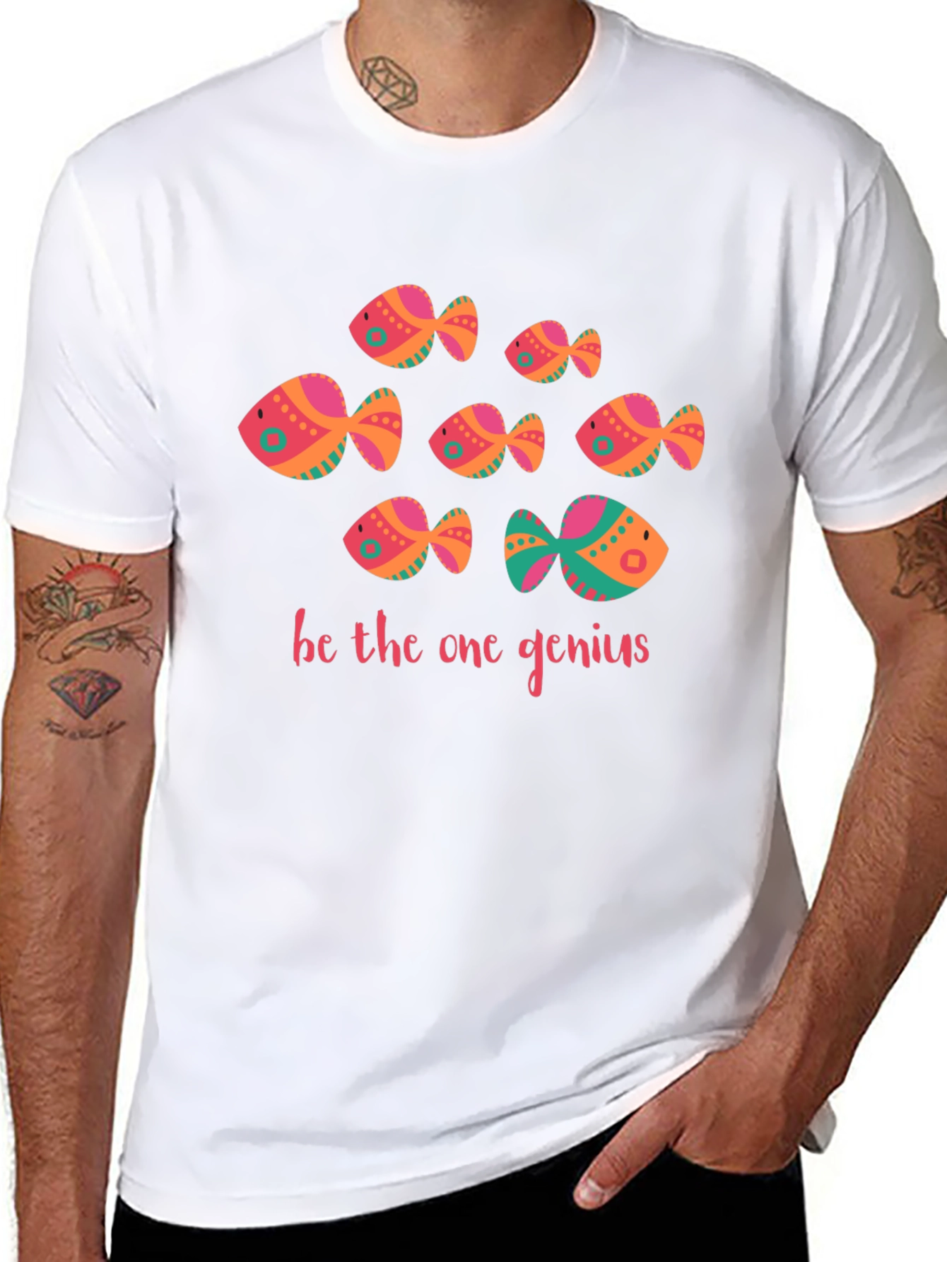 Be The One Genius Fish Graphic Tee - Black