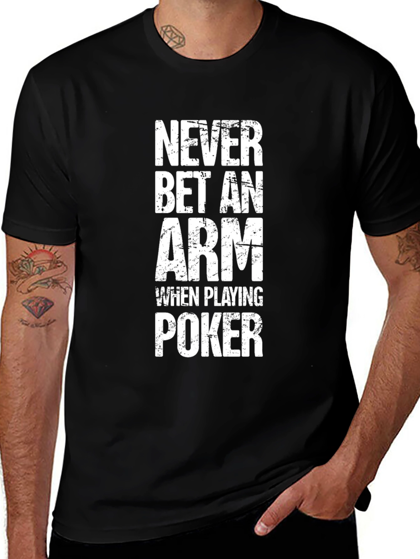 Never Bet An Arm Poker Graphic T-Shirt
