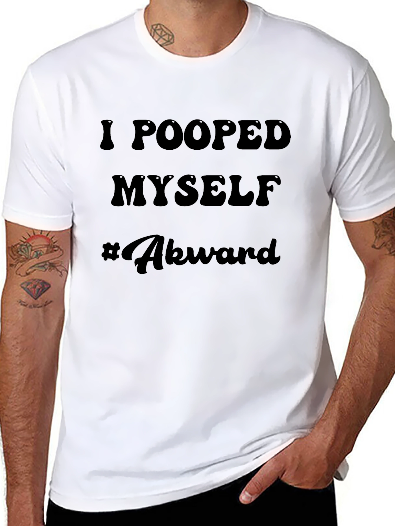 Awkward I Pooped Myself Mens Graphic T-Shirt