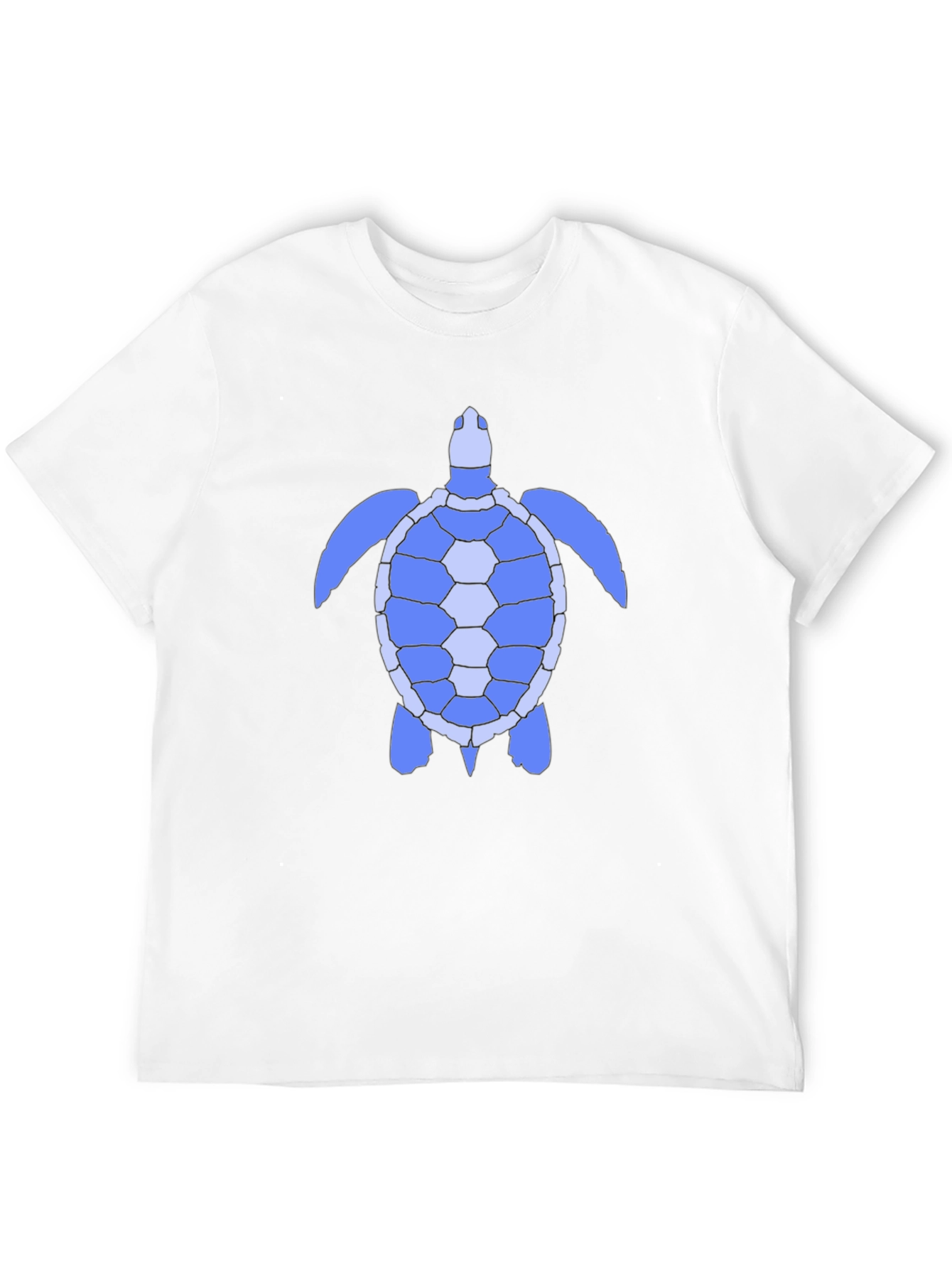Blue Sea Turtle Graphic Tee - Black Cotton Shirt