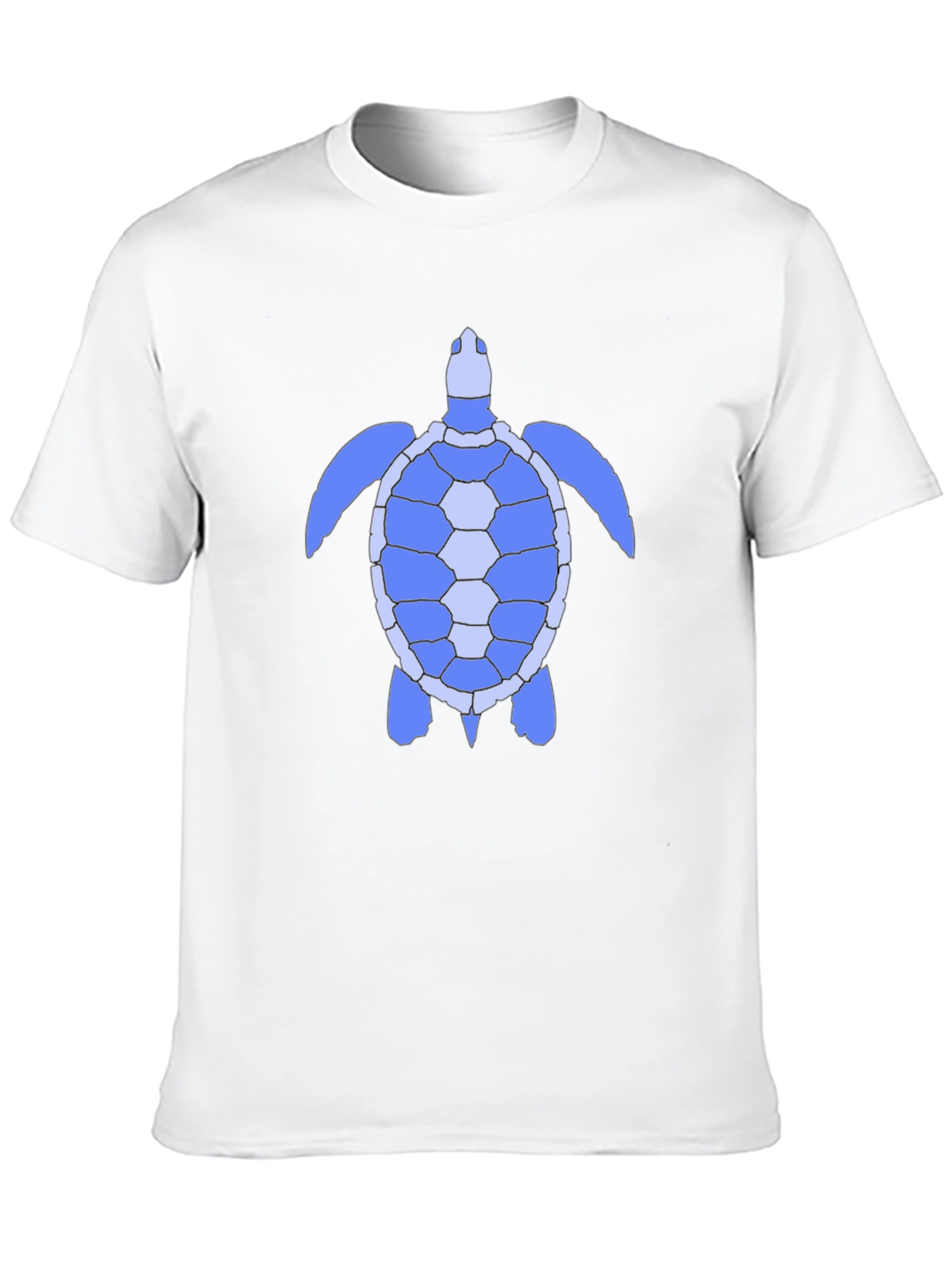 Blue Sea Turtle Graphic Tee - Black Cotton Shirt