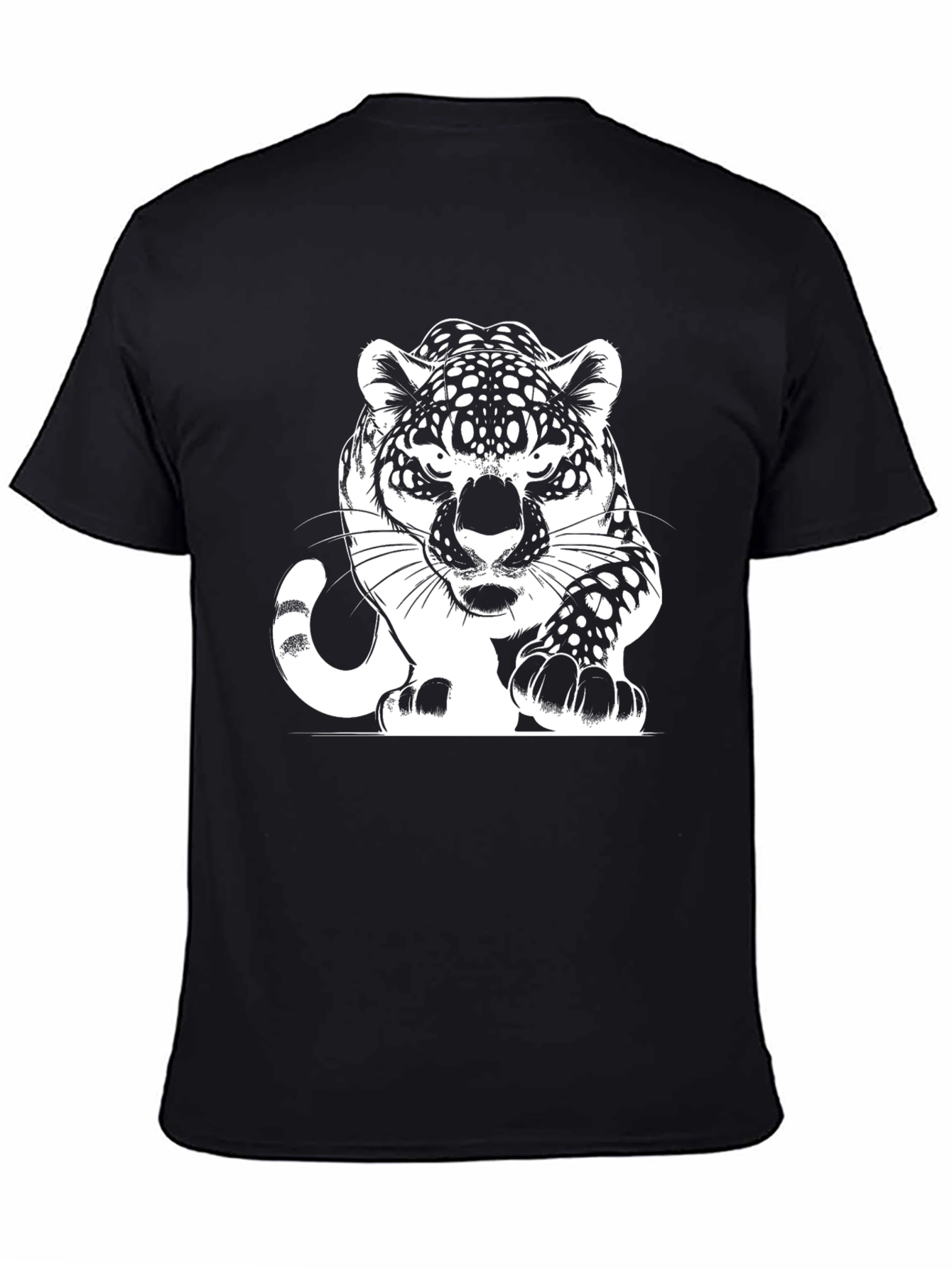 Bold Black Tee with Striking Jaguar Graphic
