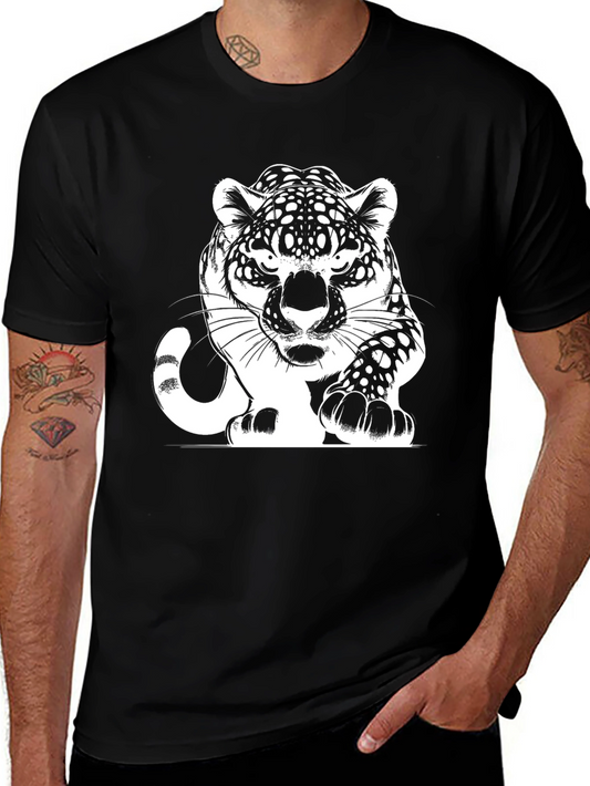 Bold Black Tee with Striking Jaguar Graphic
