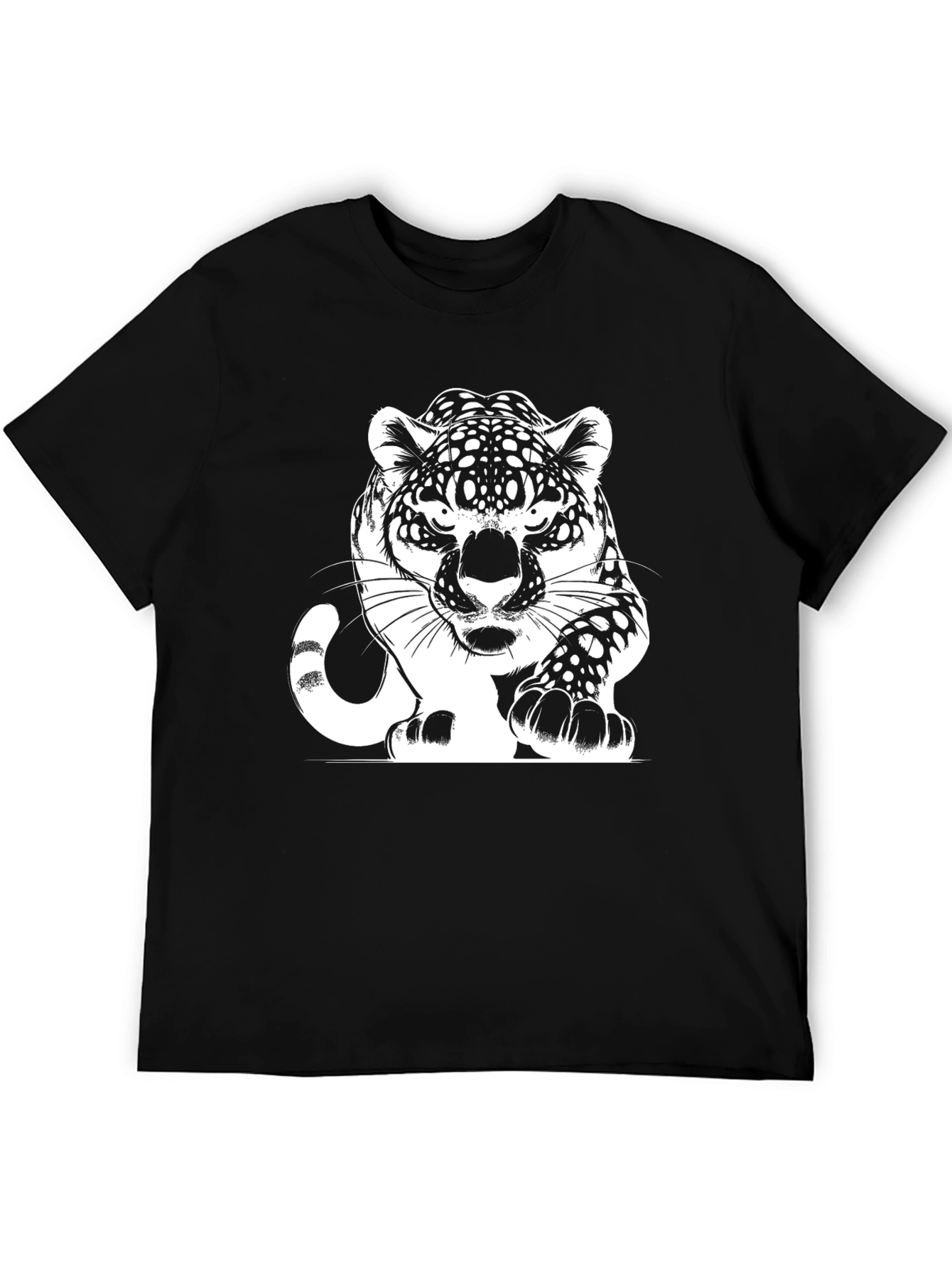 Bold Black Tee with Striking Jaguar Graphic