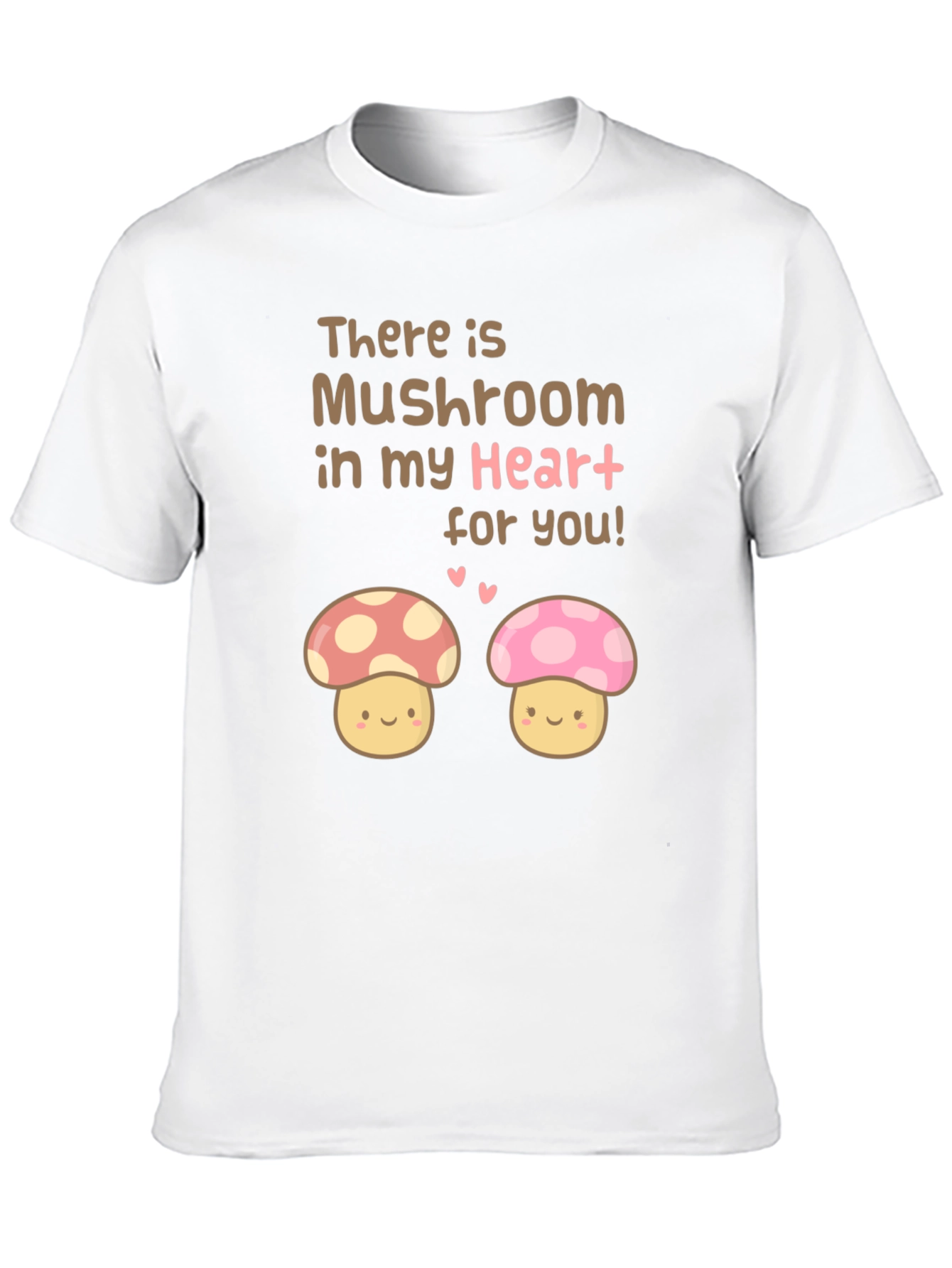 Mushroom Heart Graphic T-Shirt - Cute Kawaii Style