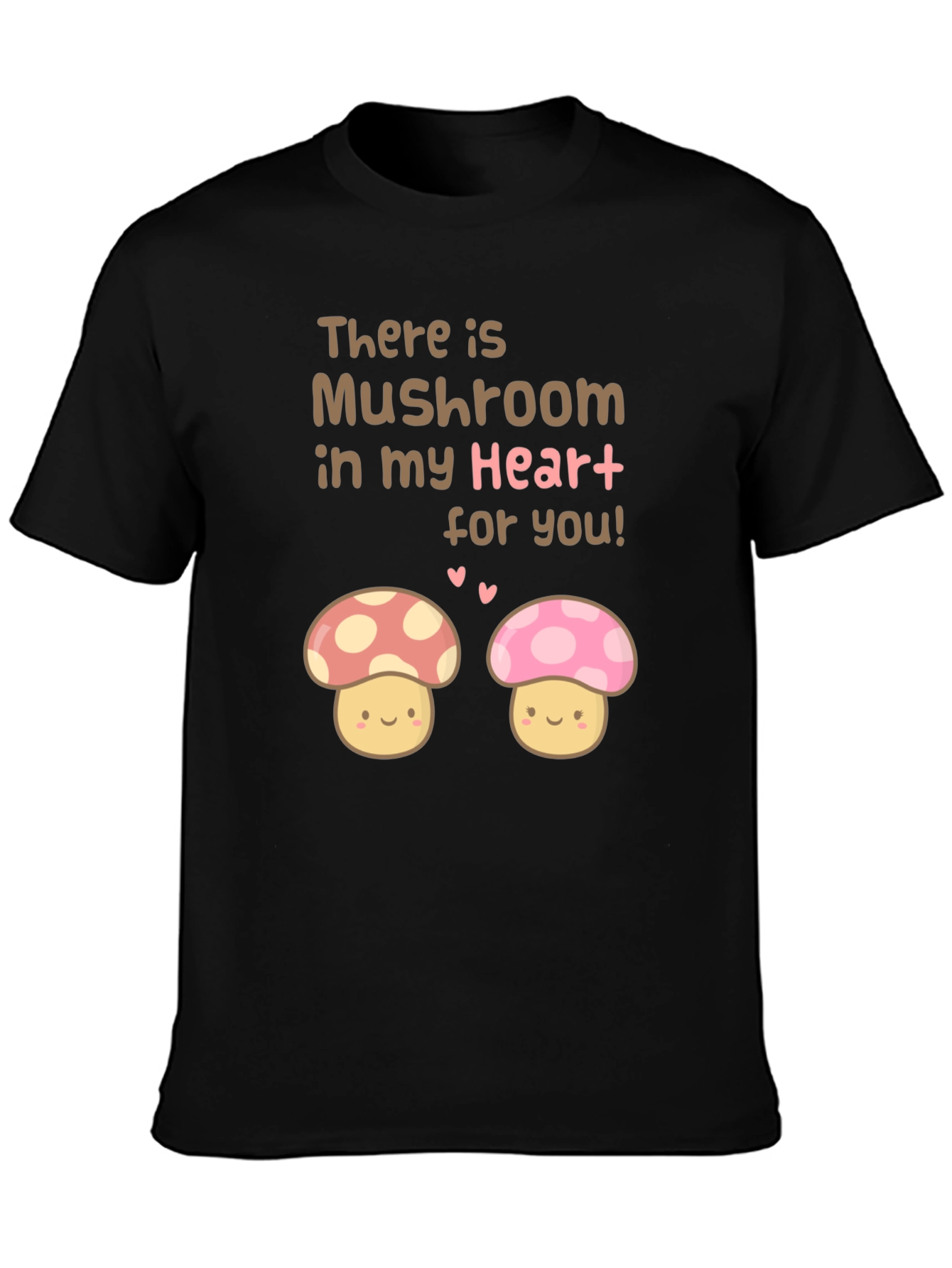 Mushroom Heart Graphic T-Shirt - Cute Kawaii Style