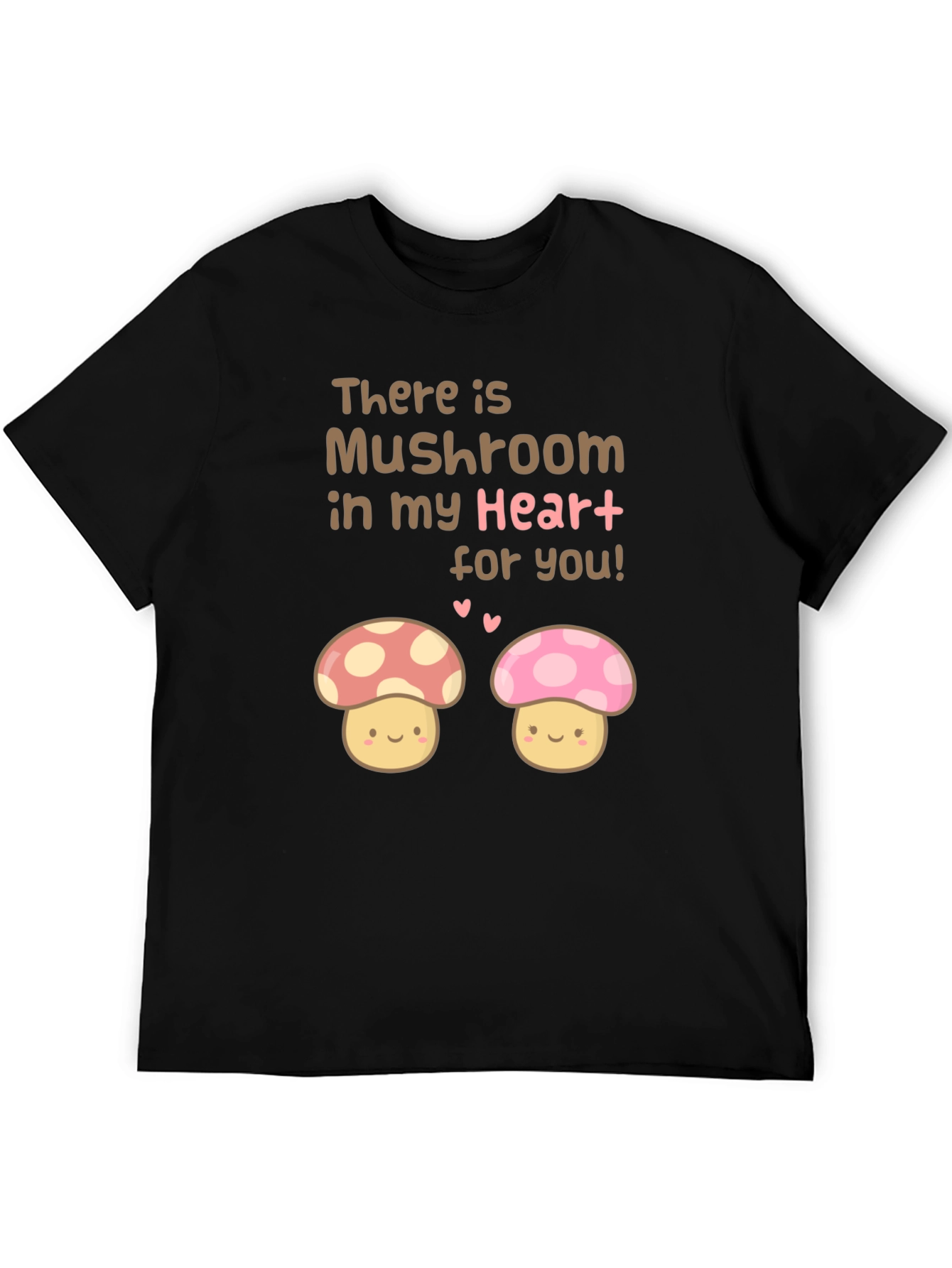 Mushroom Heart Graphic T-Shirt - Cute Kawaii Style