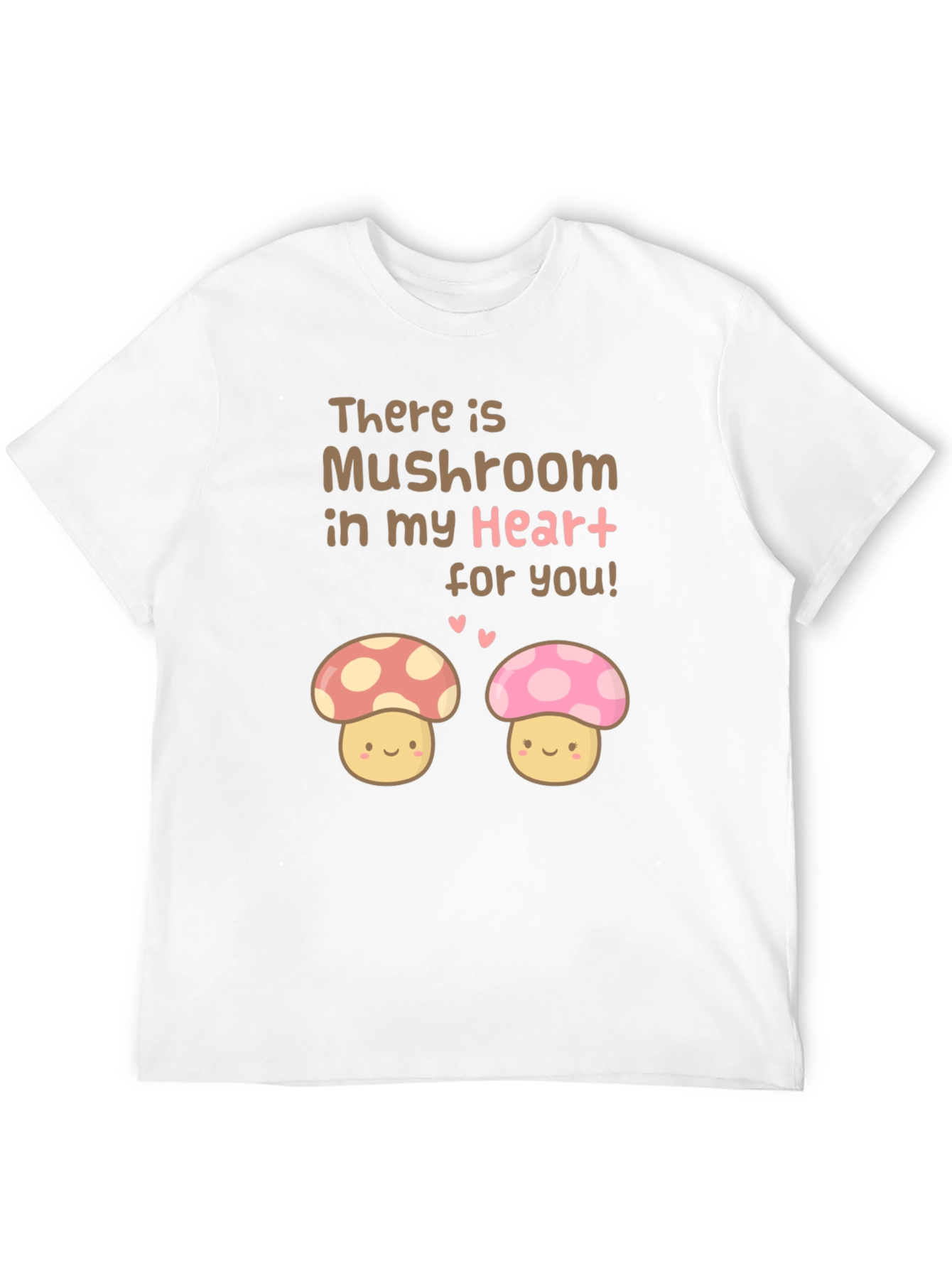 Mushroom Heart Graphic T-Shirt - Cute Kawaii Style