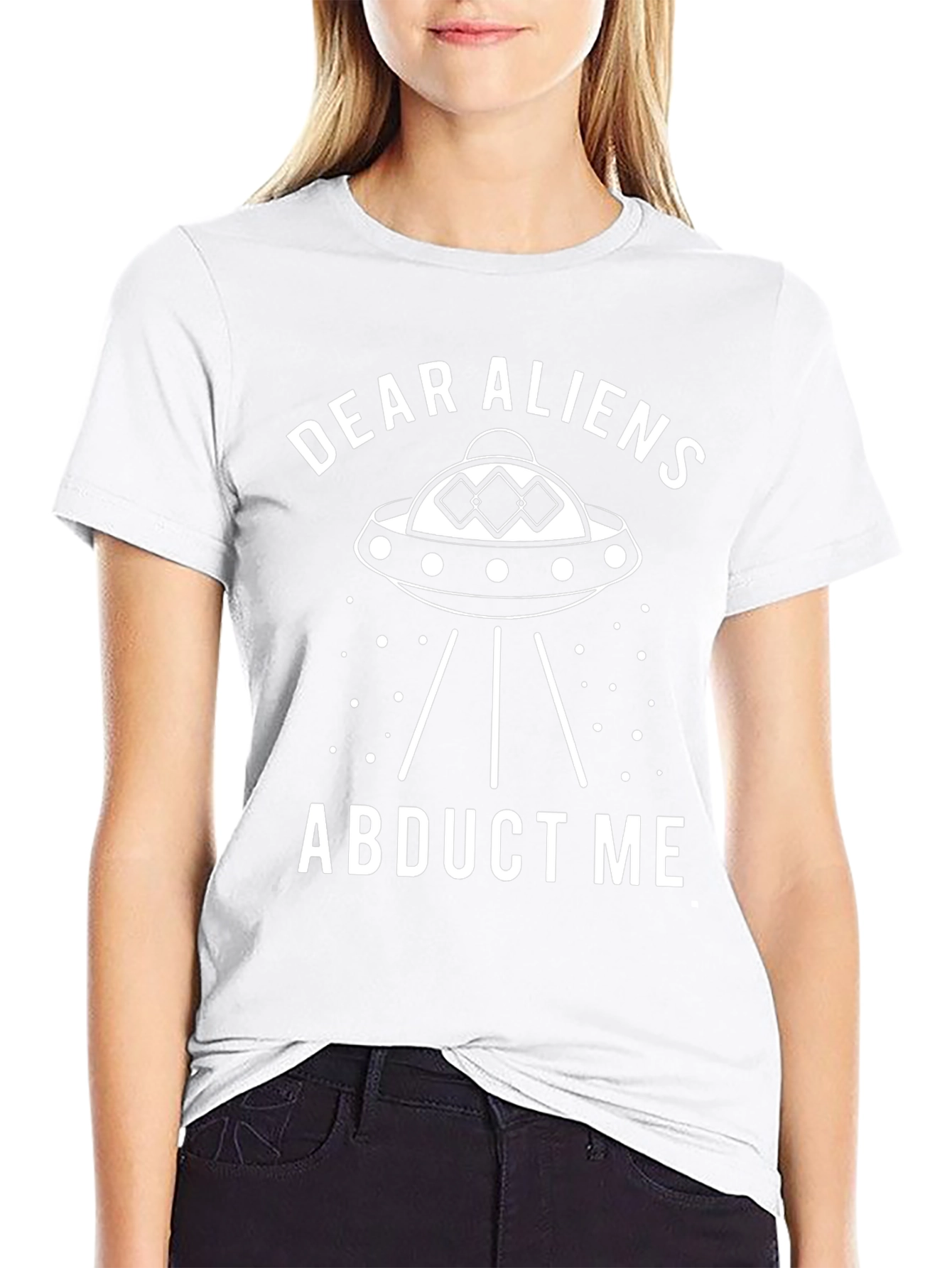 Dear Aliens Abduct Me UFO Graphic T-Shirt