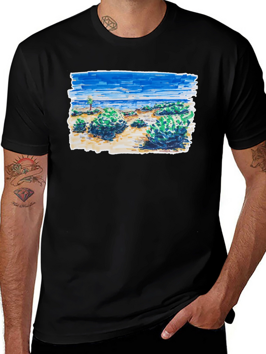 Coastal Sketch Graphic Tee - Black