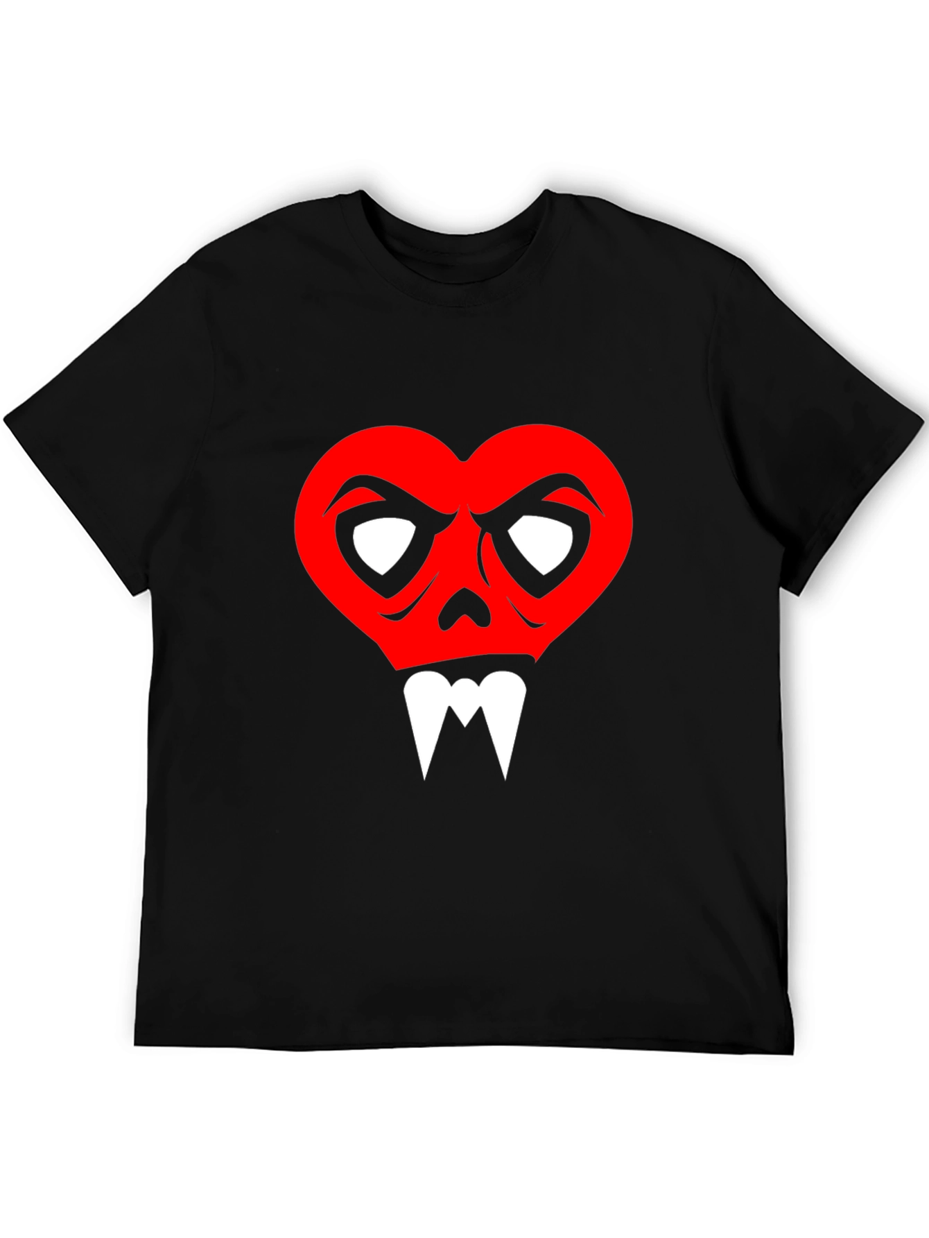 Heart Skull Graphic Tee - Mens Black T-Shirt