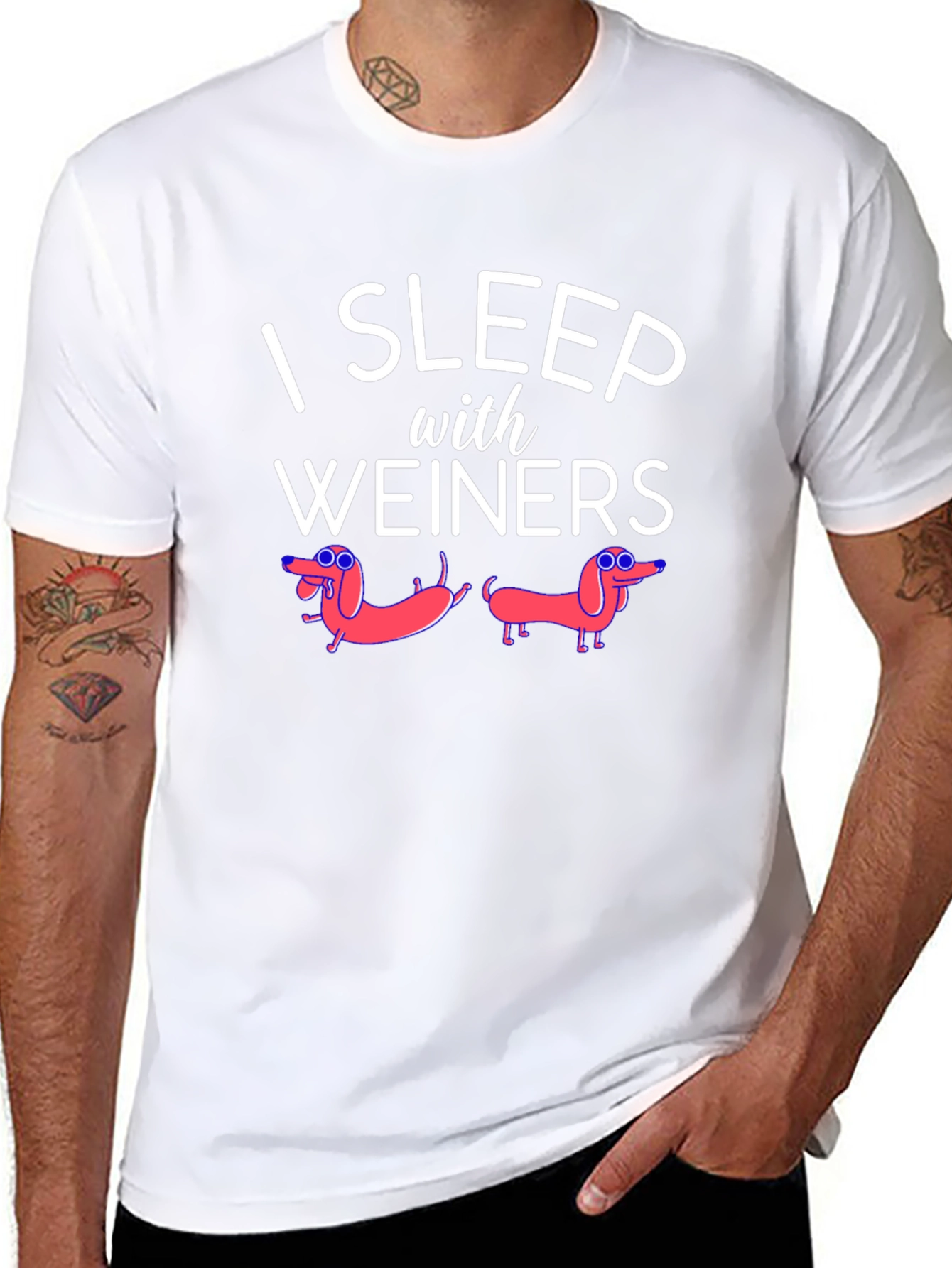 I Sleep With Weiners Funny Graphic Tee