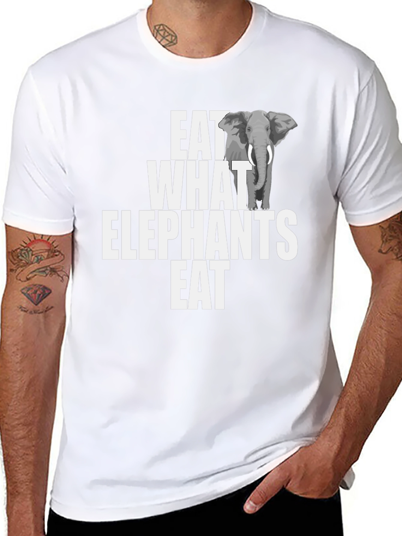Eat What Elephants Eat Funny Graphic T-Shirt