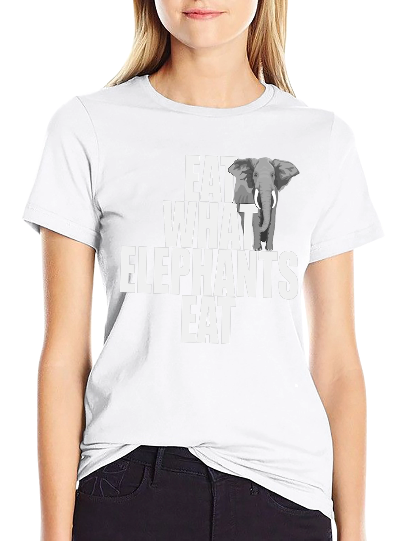 Eat What Elephants Eat Funny Graphic T-Shirt