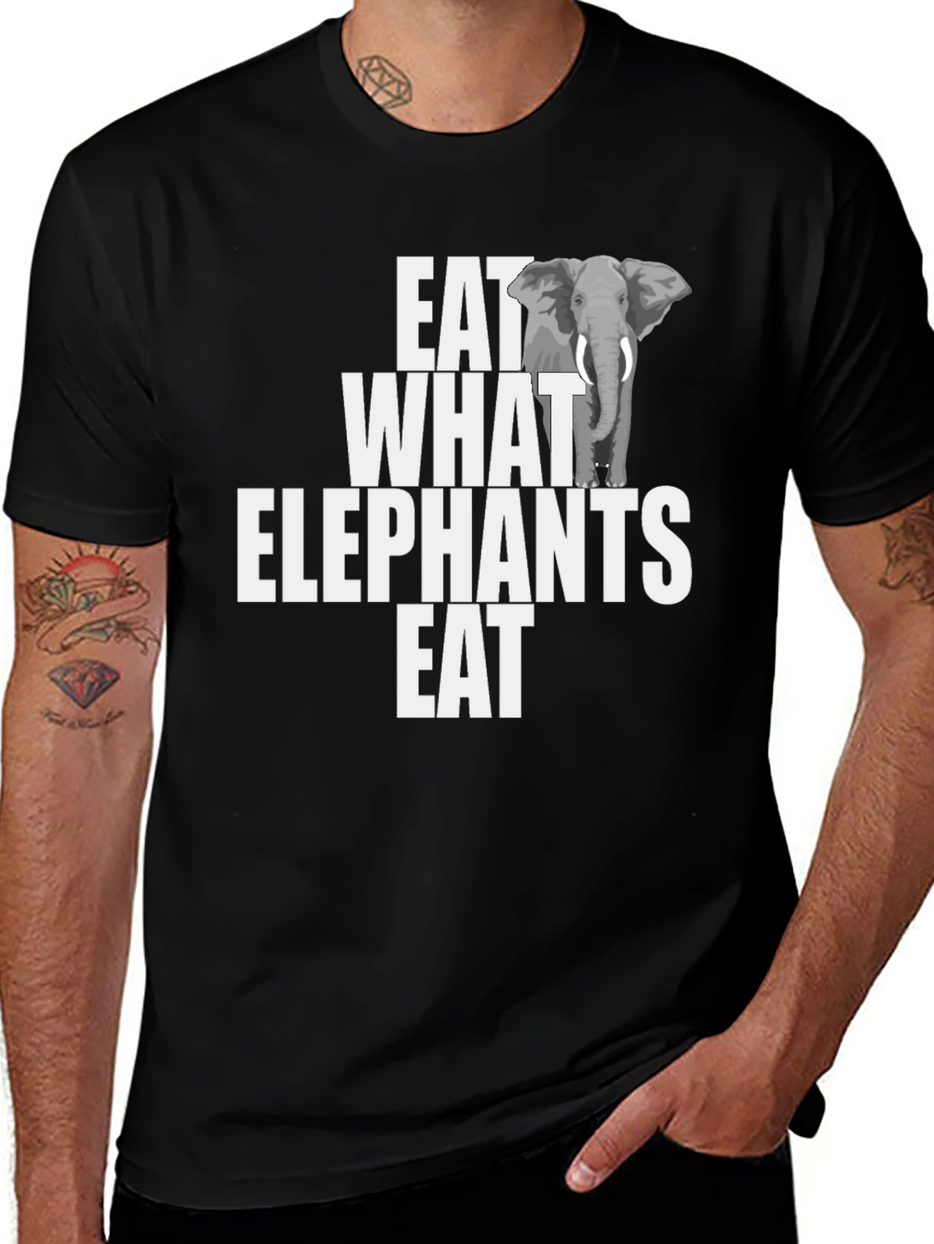 Eat What Elephants Eat Funny Graphic T-Shirt