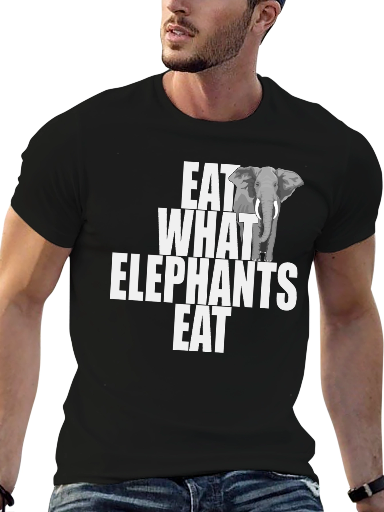 Eat What Elephants Eat Funny Graphic T-Shirt